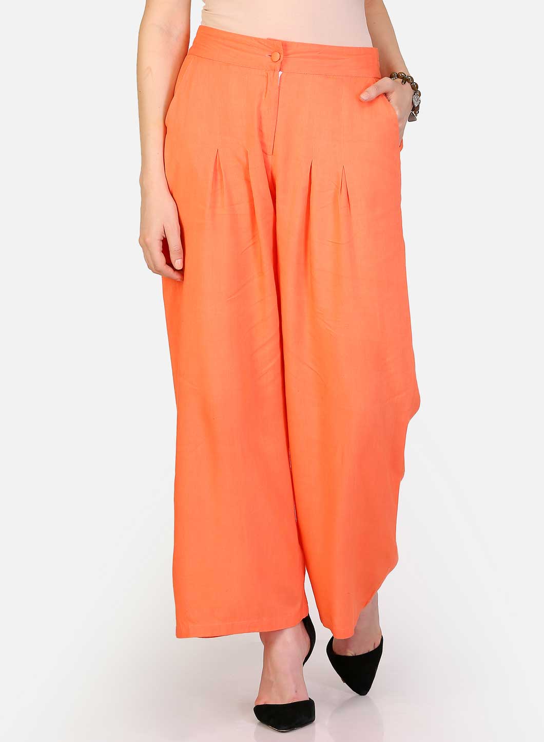 Peach Pleated Pants