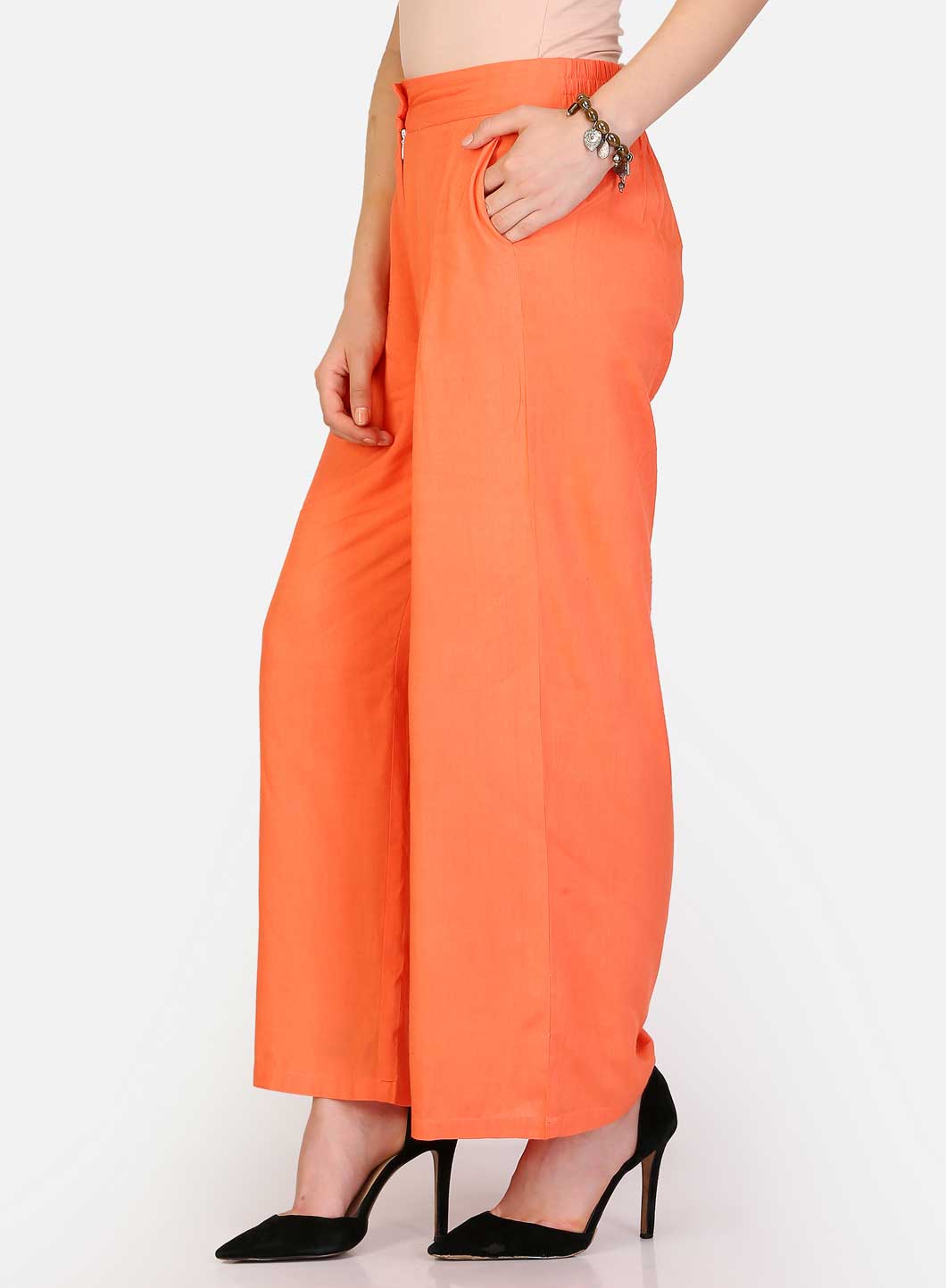 Peach Pleated Pants