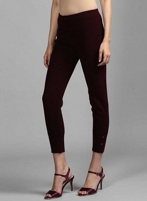 Wine Woollen Leggings