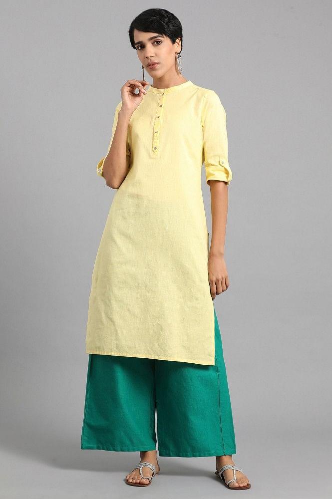 Green Solid Parallel Pants - wforwoman