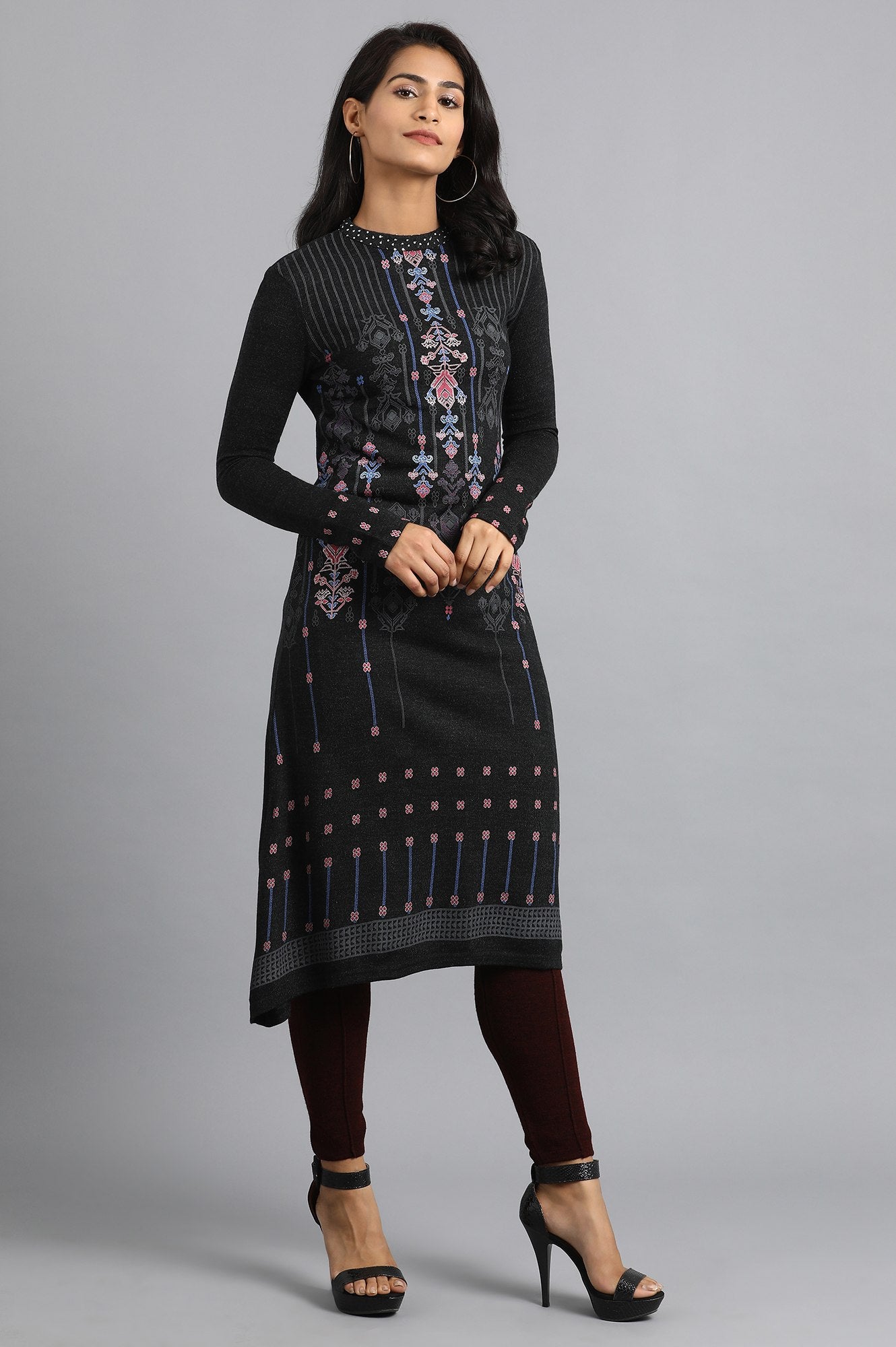 Wine Woollen Leggings