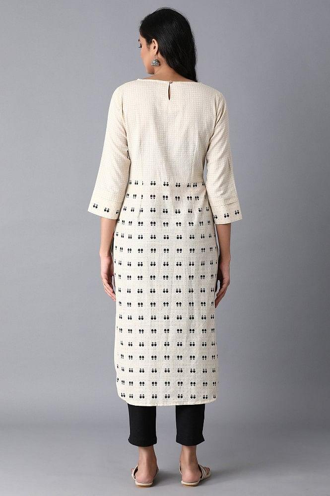 Ecru Straight kurta - wforwoman