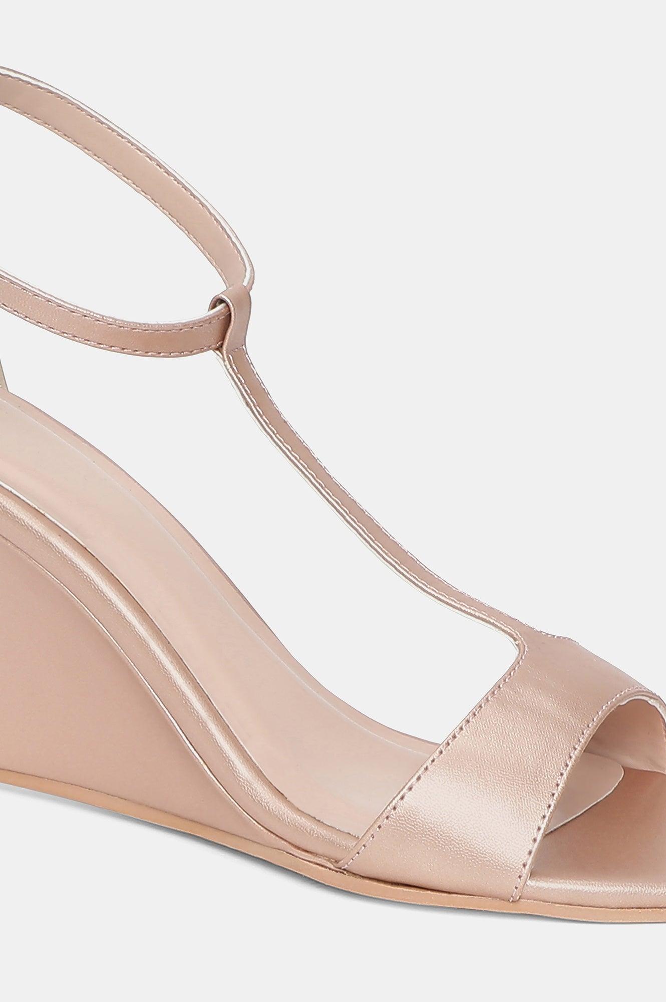 Rose Gold Almond Toe Solid Wedge-Wbeverly - wforwoman