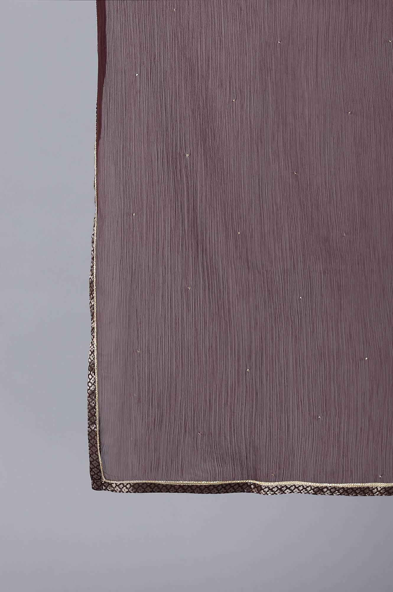 Dark Purple kurta-Sharara-Dupatta Set - wforwoman