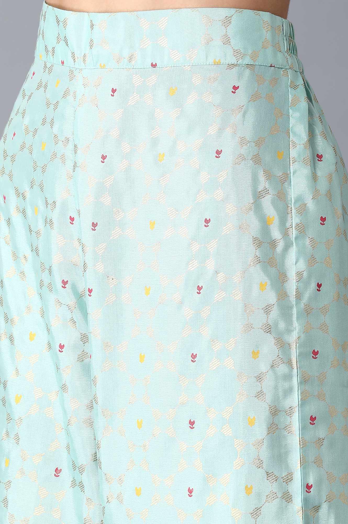 Mint Green Crop Top-Gillet-Pants Set - wforwoman