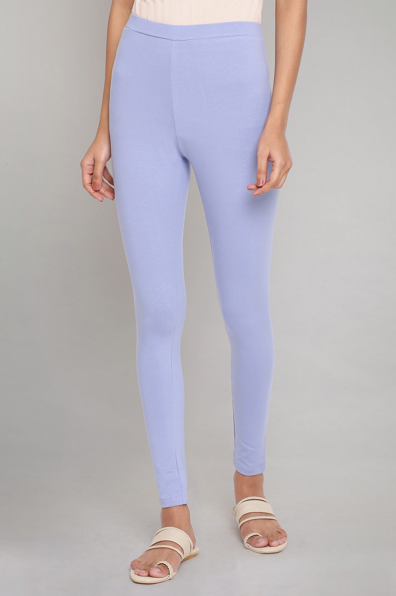 Light Blue Skin Fit Tights L