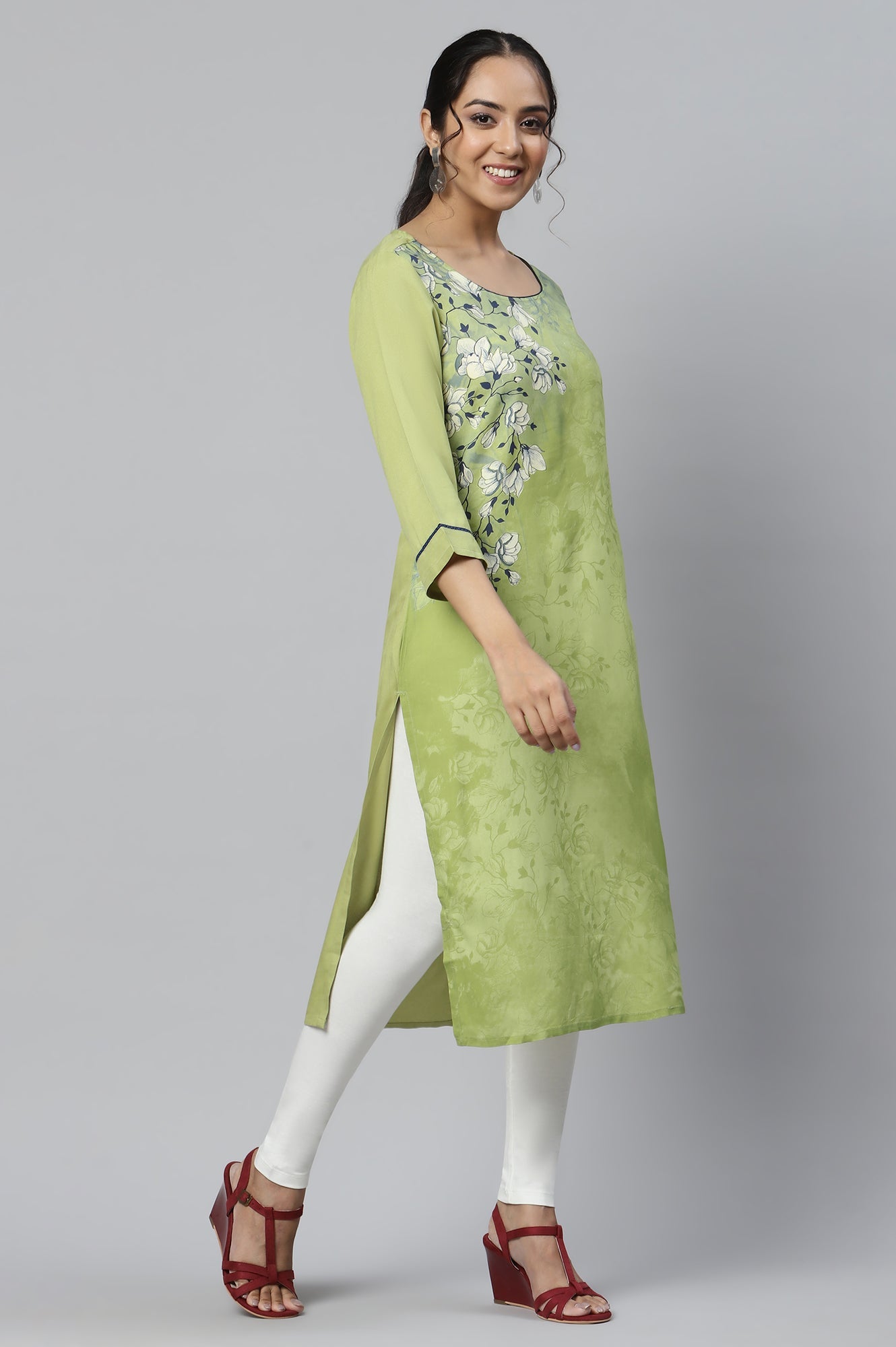 Off White Solid Skinny-fit Cotton Tights with Elasticated Waistband