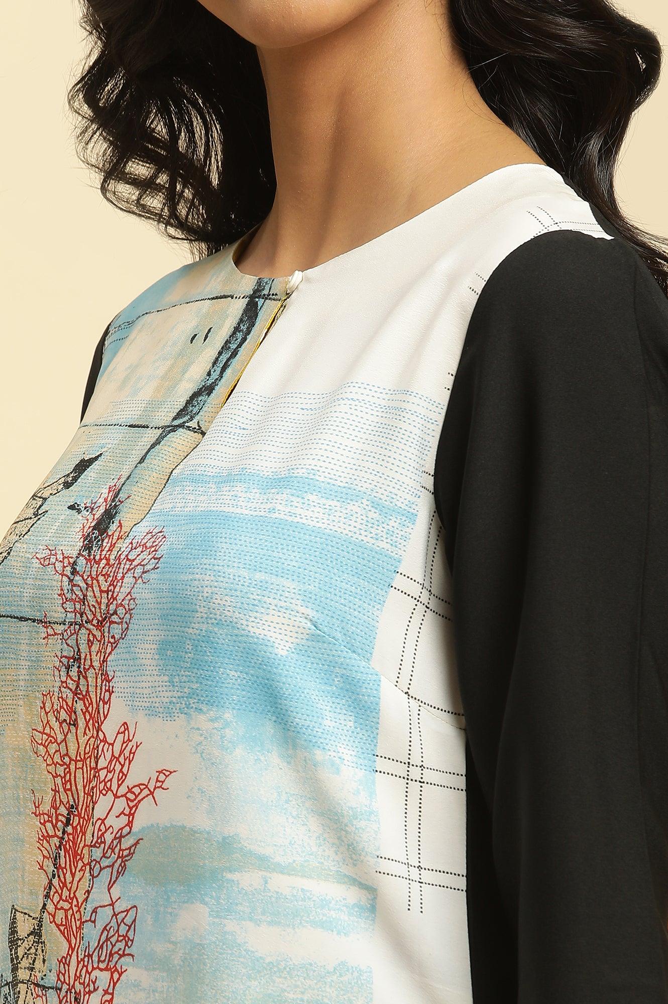 Multi-Coloured Dobby Kurta-Parallel Pants Set - wforwoman