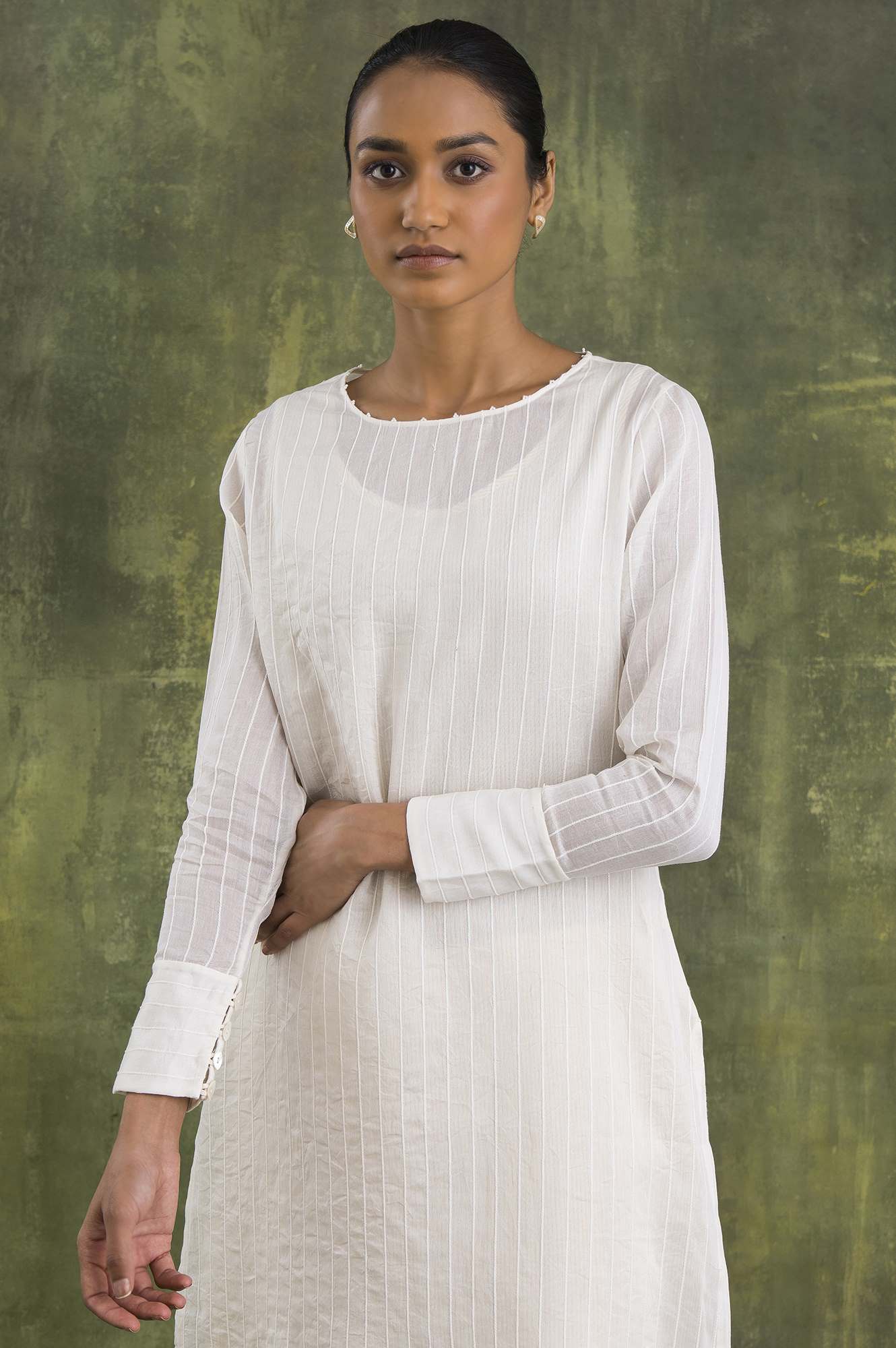 Ecru Cotton Silk kurta