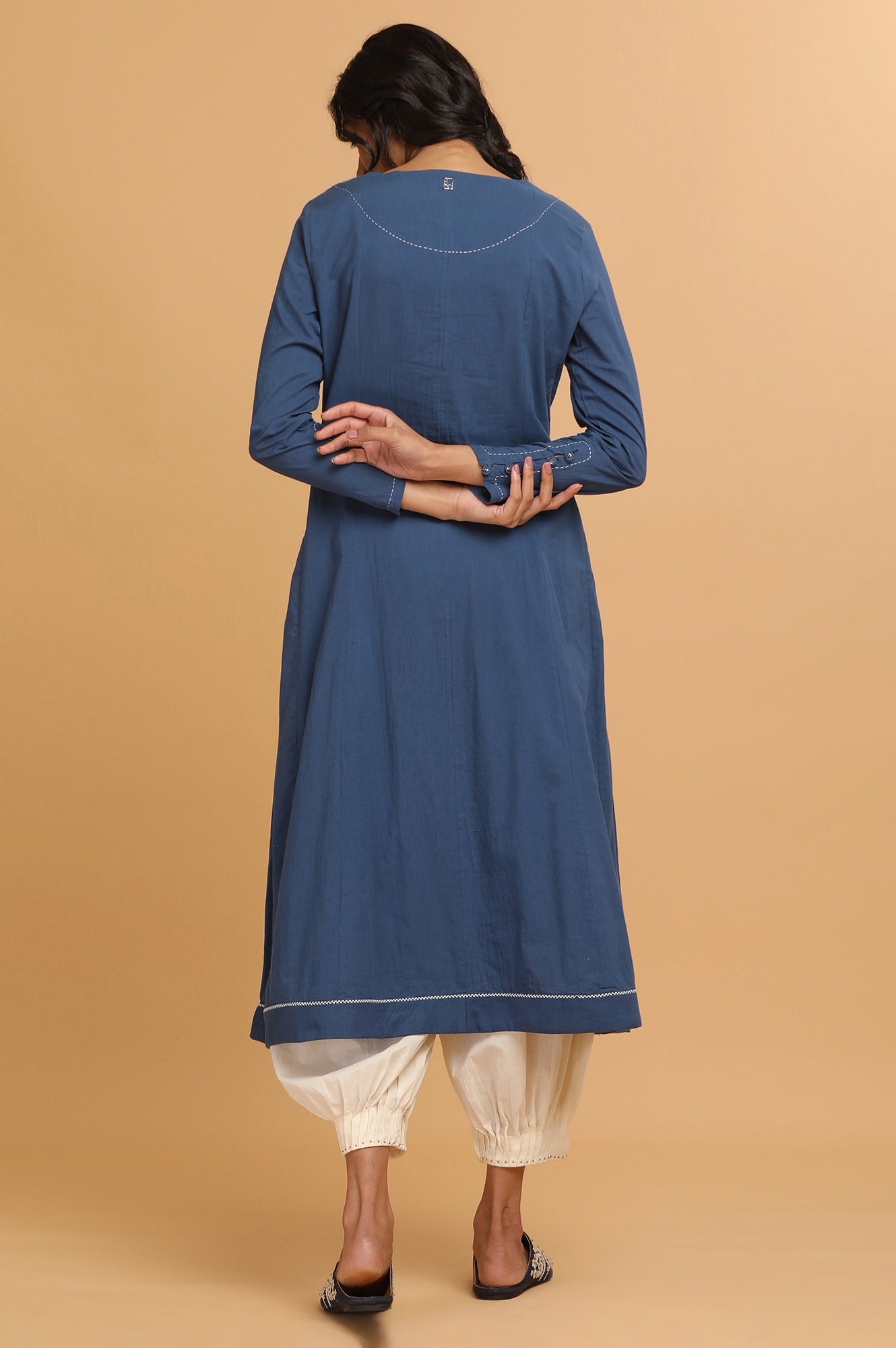 Indigo Flared Cotton kurta