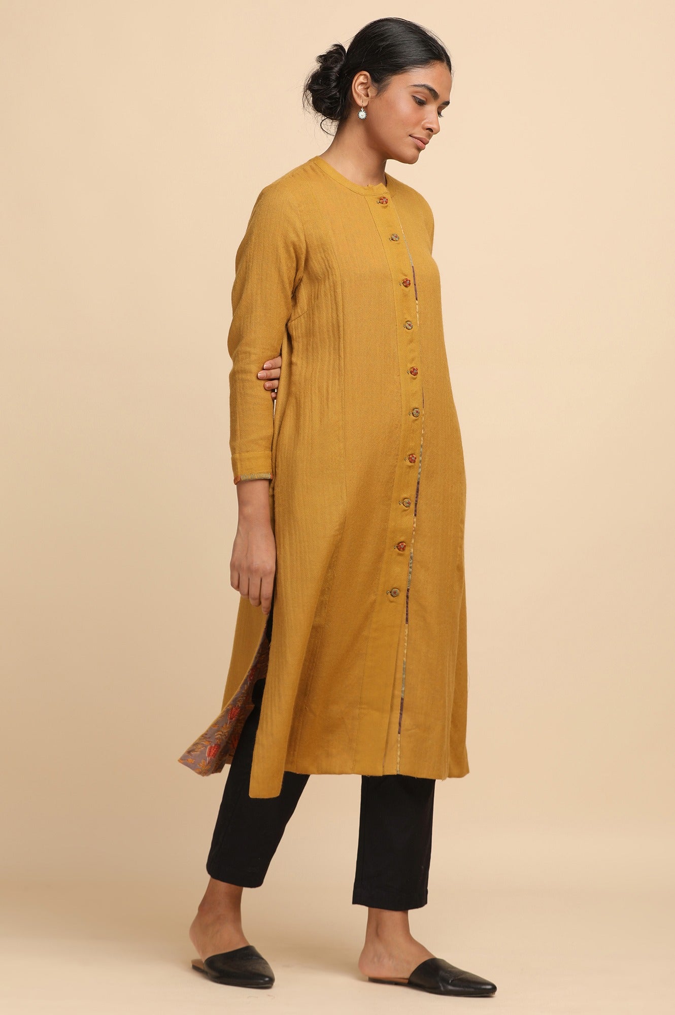 Mustard Woollen Reversible Jacket