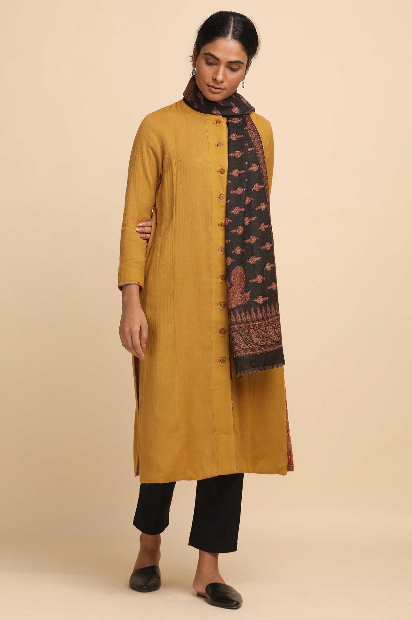 Mustard Woollen Reversible Jacket