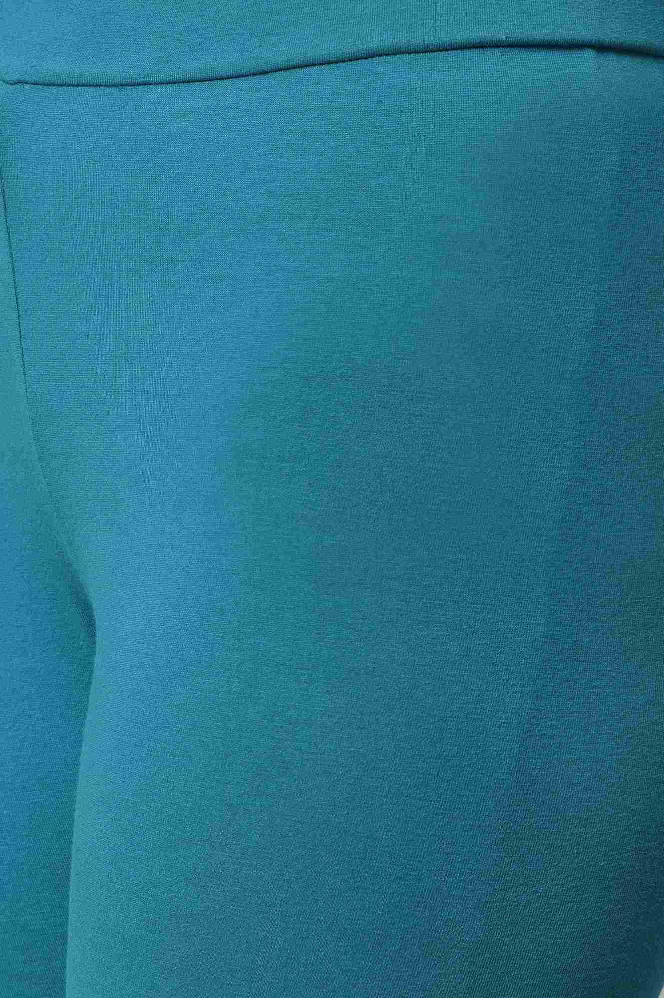 Teal Embroidered Anarkali Mughal Gown With Tights - wforwoman