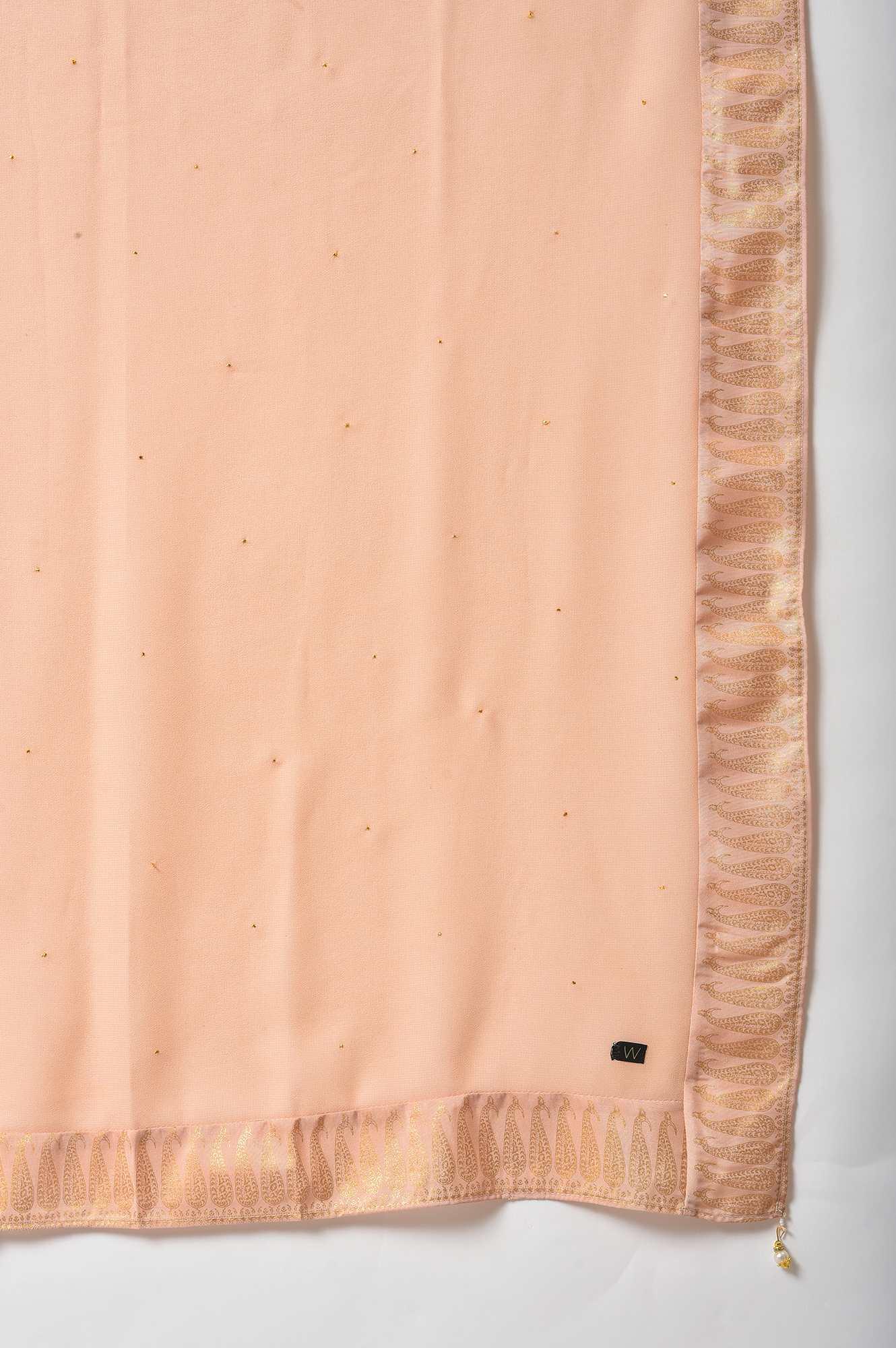 Ecru Short kurta And Pink Sharara With Dupatta Festive Set - wforwoman