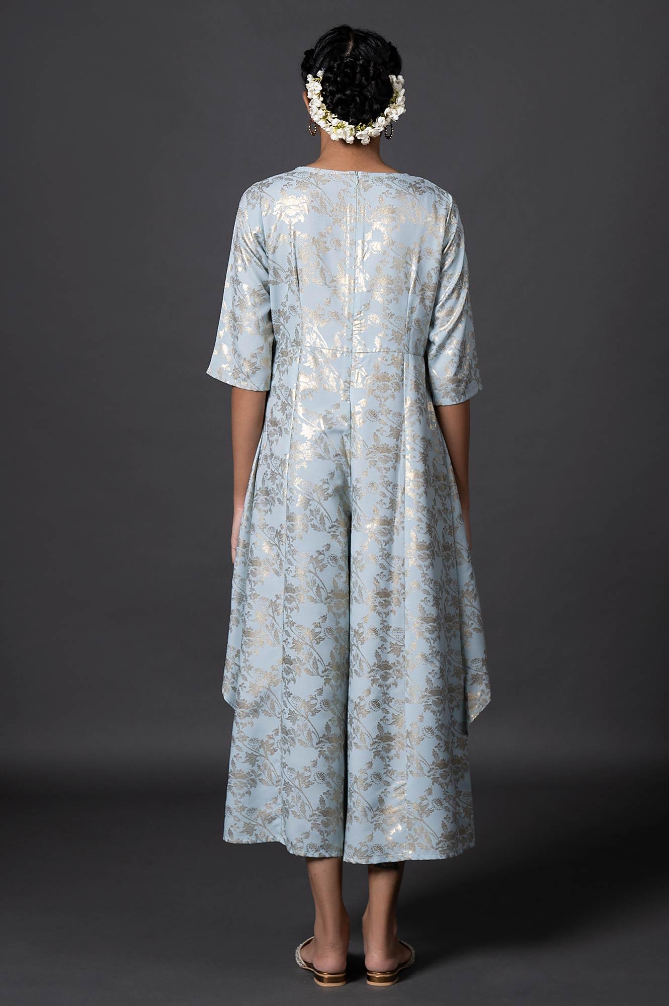 Light Blue Layered Jumpsuit - wforwoman