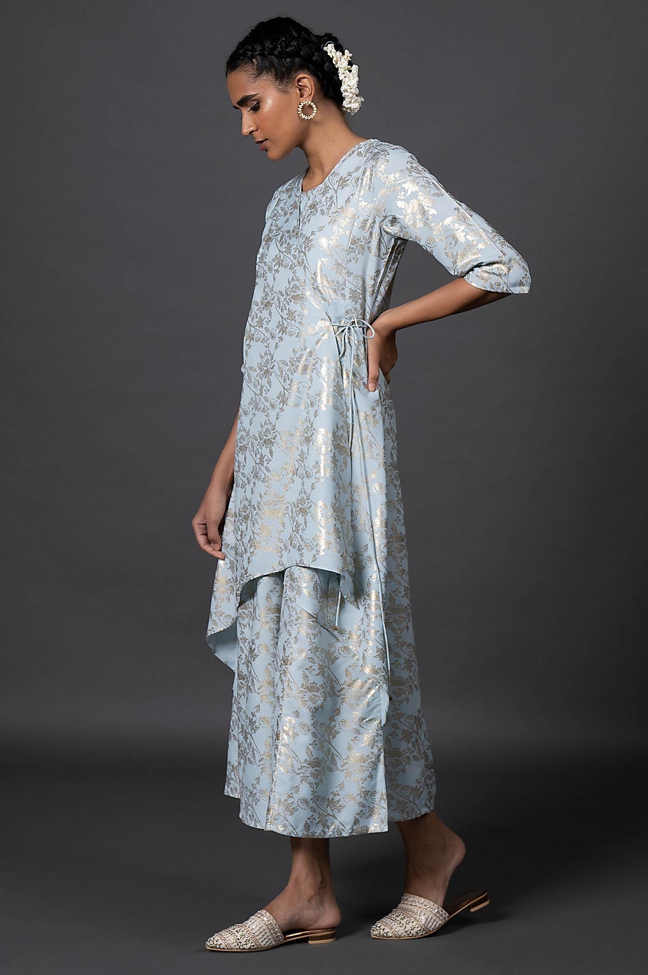 Light Blue Layered Jumpsuit - wforwoman