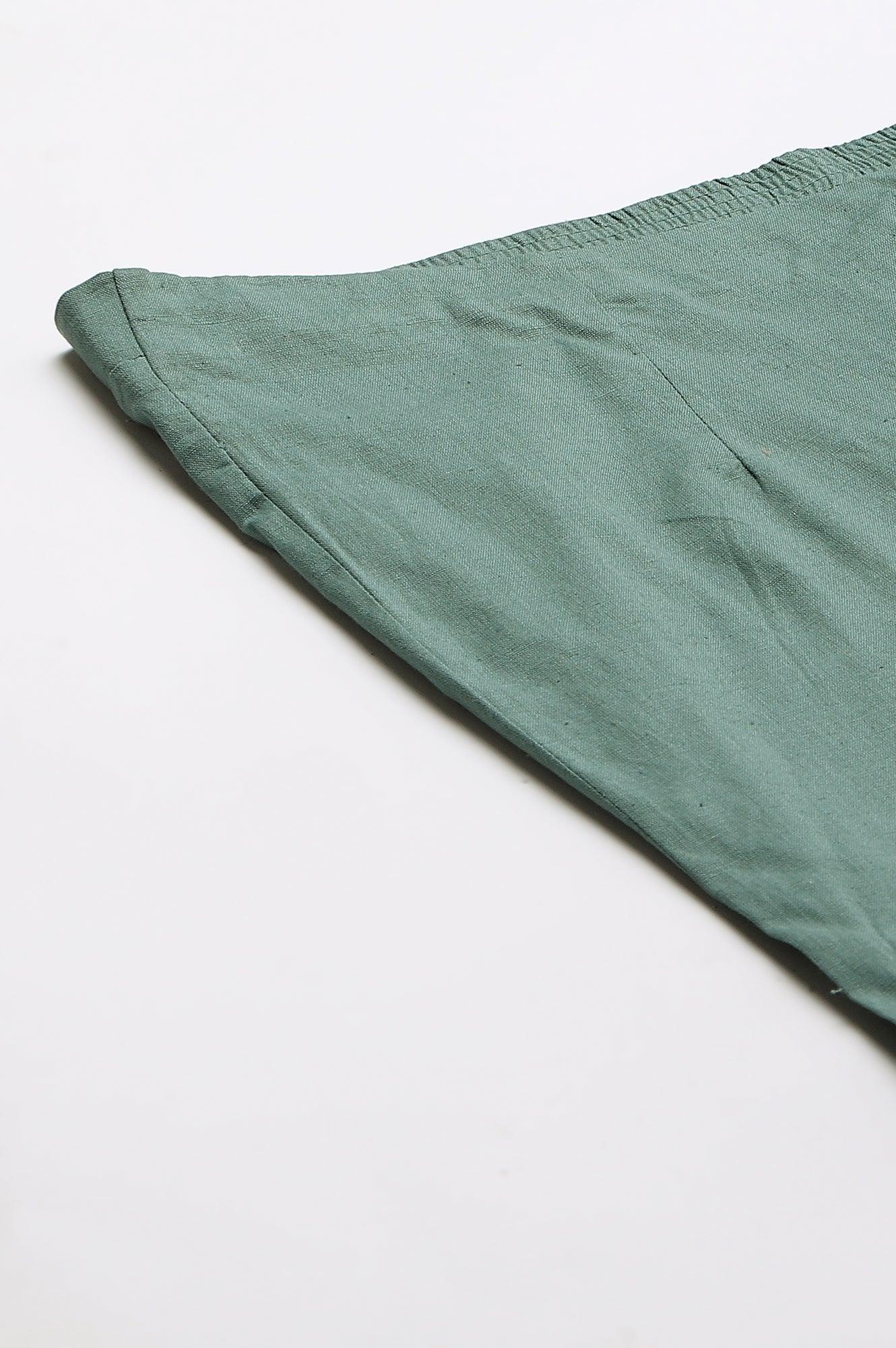 Plus Size Aqua Blue Cotton Blend Slim Pants - wforwoman