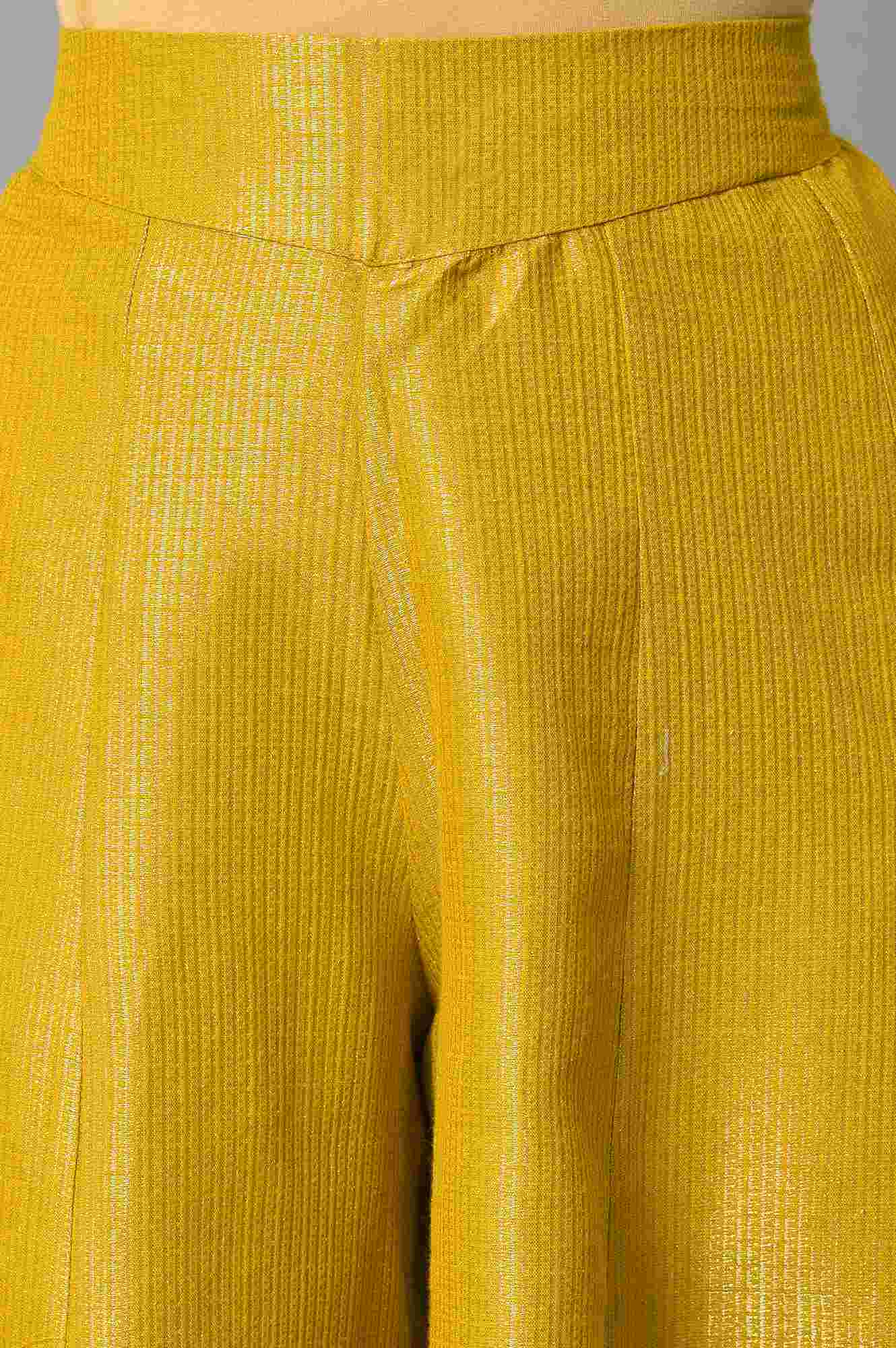 Yellow Jacquard Festive Culottes