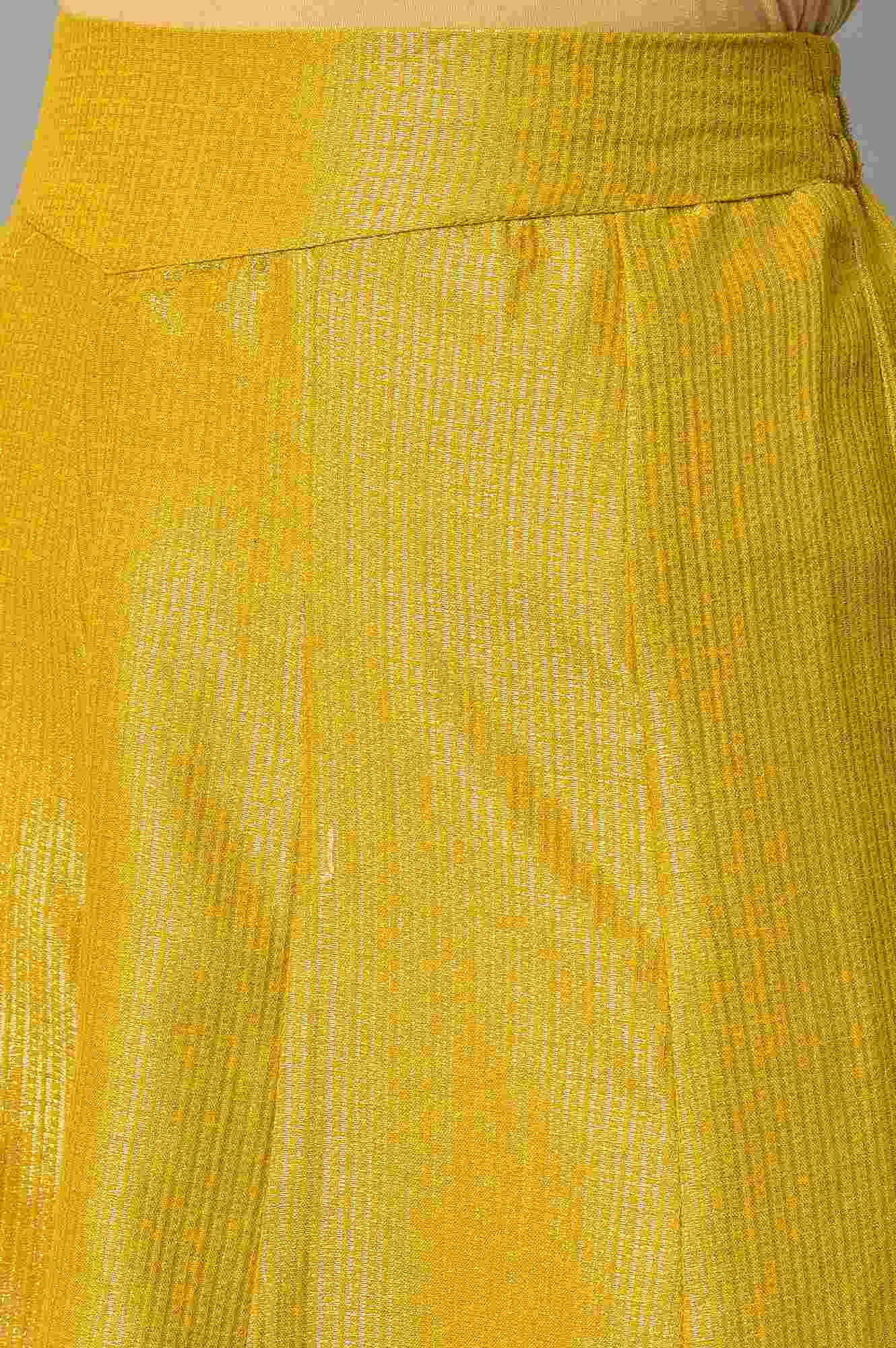 Yellow Jacquard Festive Culottes