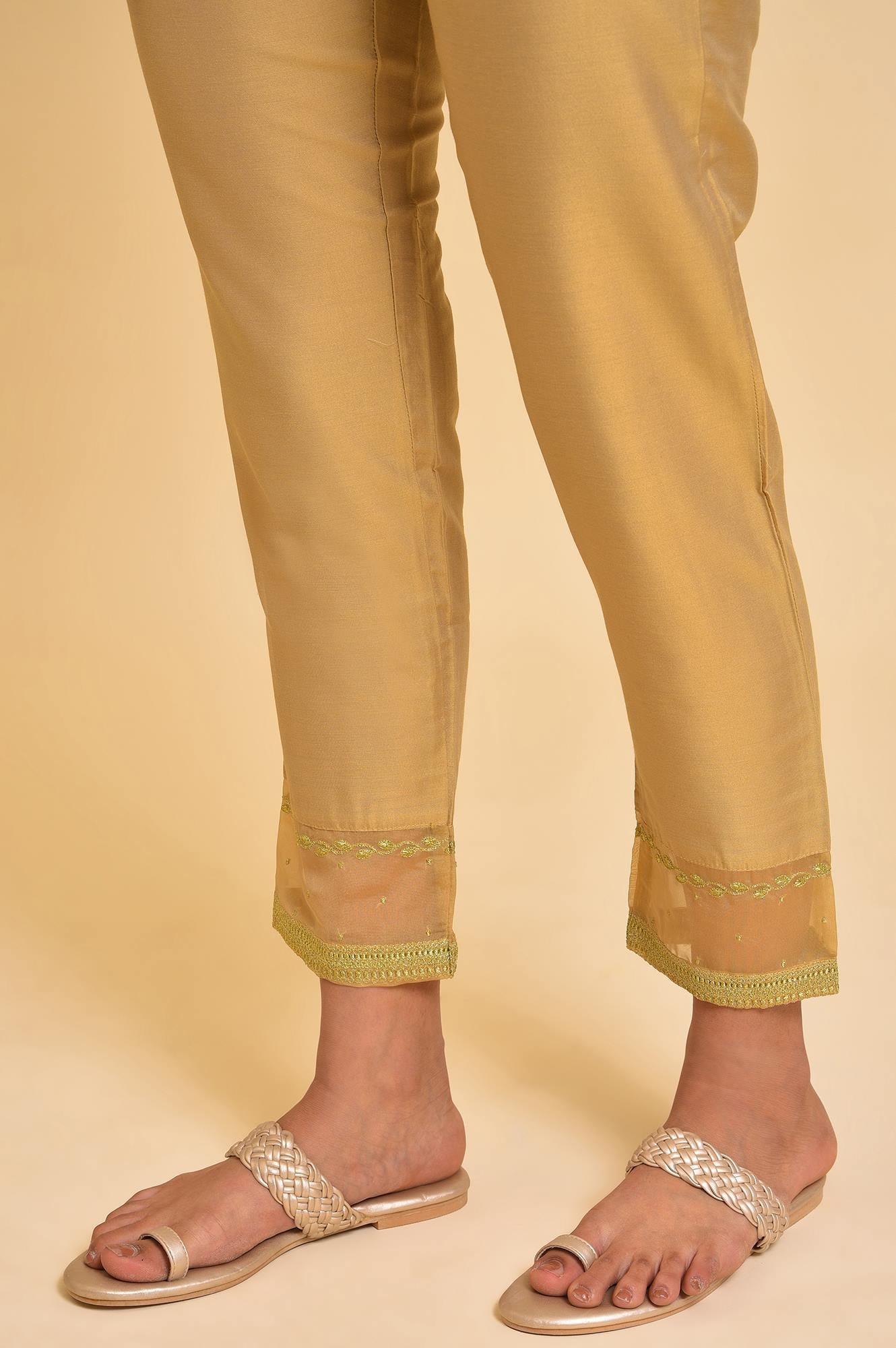 Red Embroidered Festive Kurta And Pants Set - wforwoman