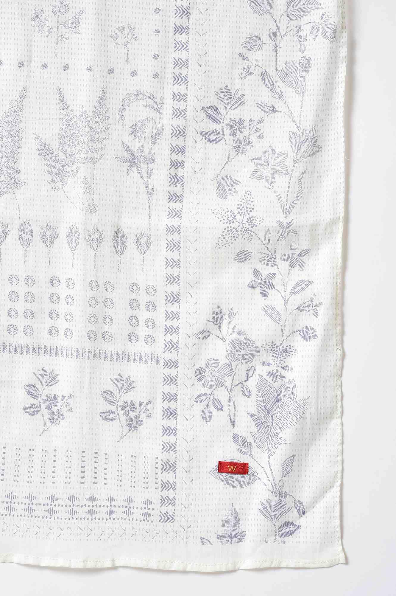 Blue Embroidered kurta With Ecru Parallel Pants And Floral Printed Dupatta - wforwoman