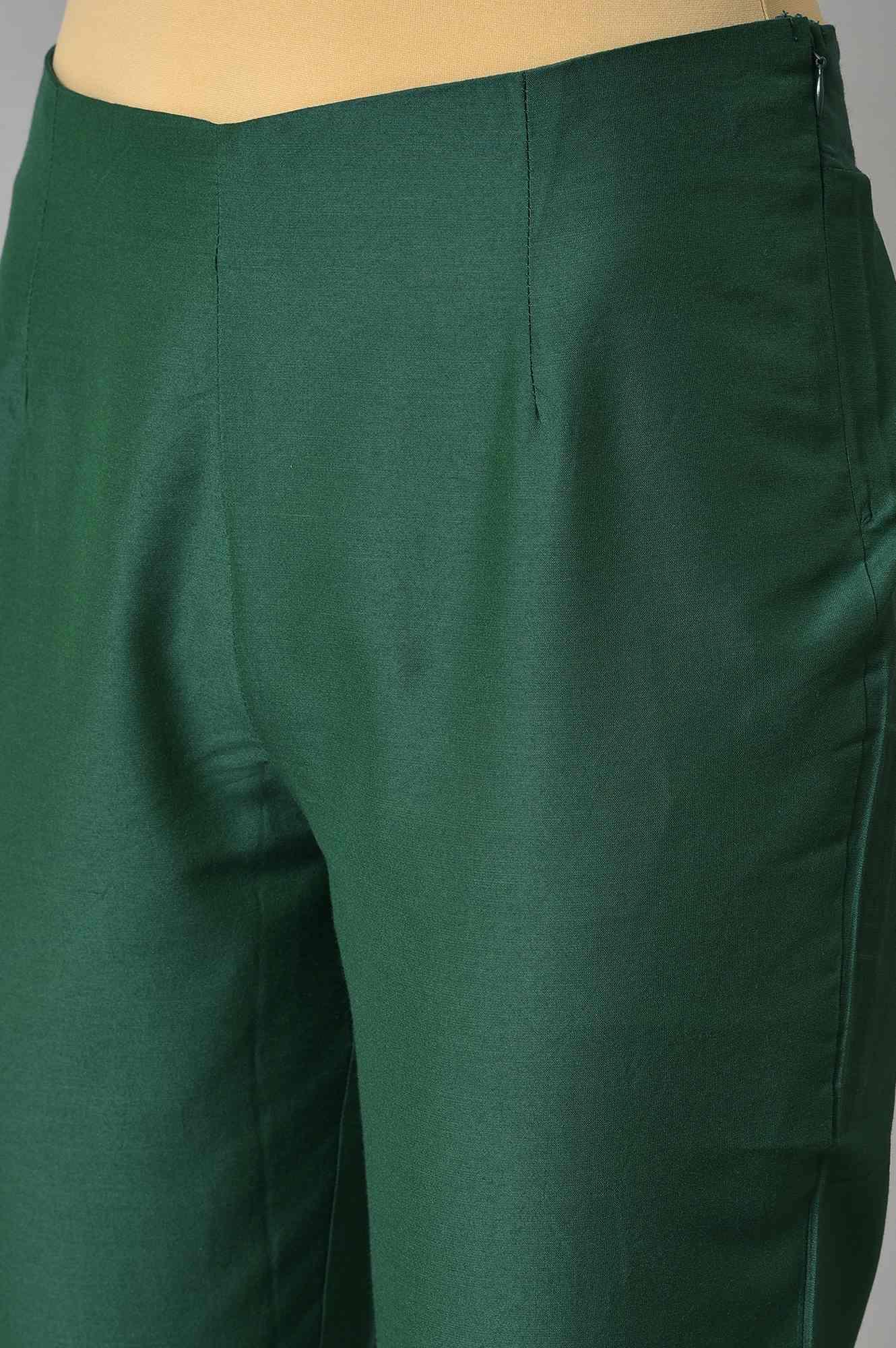 Red Embroidered Shantung kurta - wforwoman