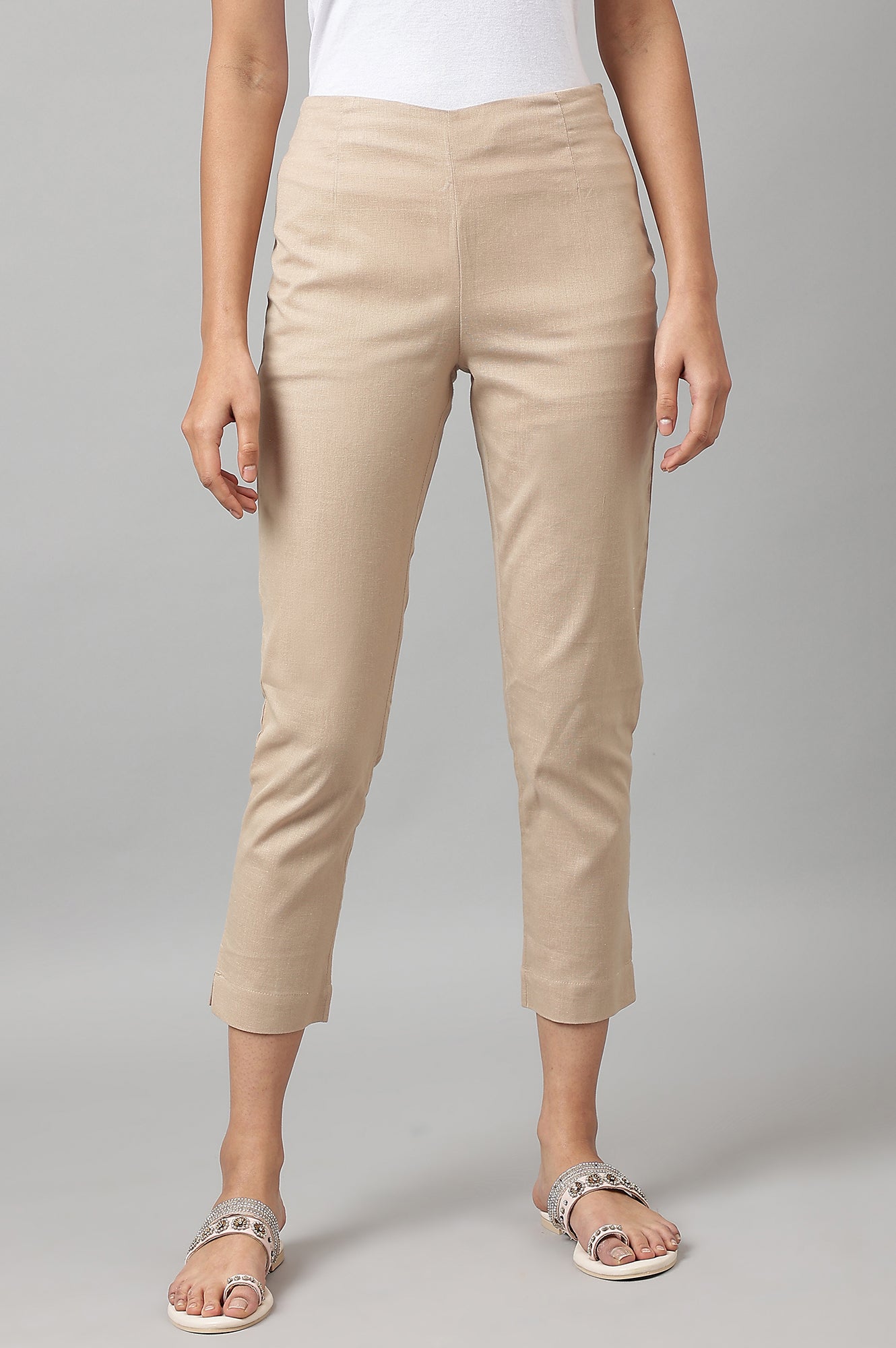 Buy Beige Slim Pants 1099 W for woman β wforwoman