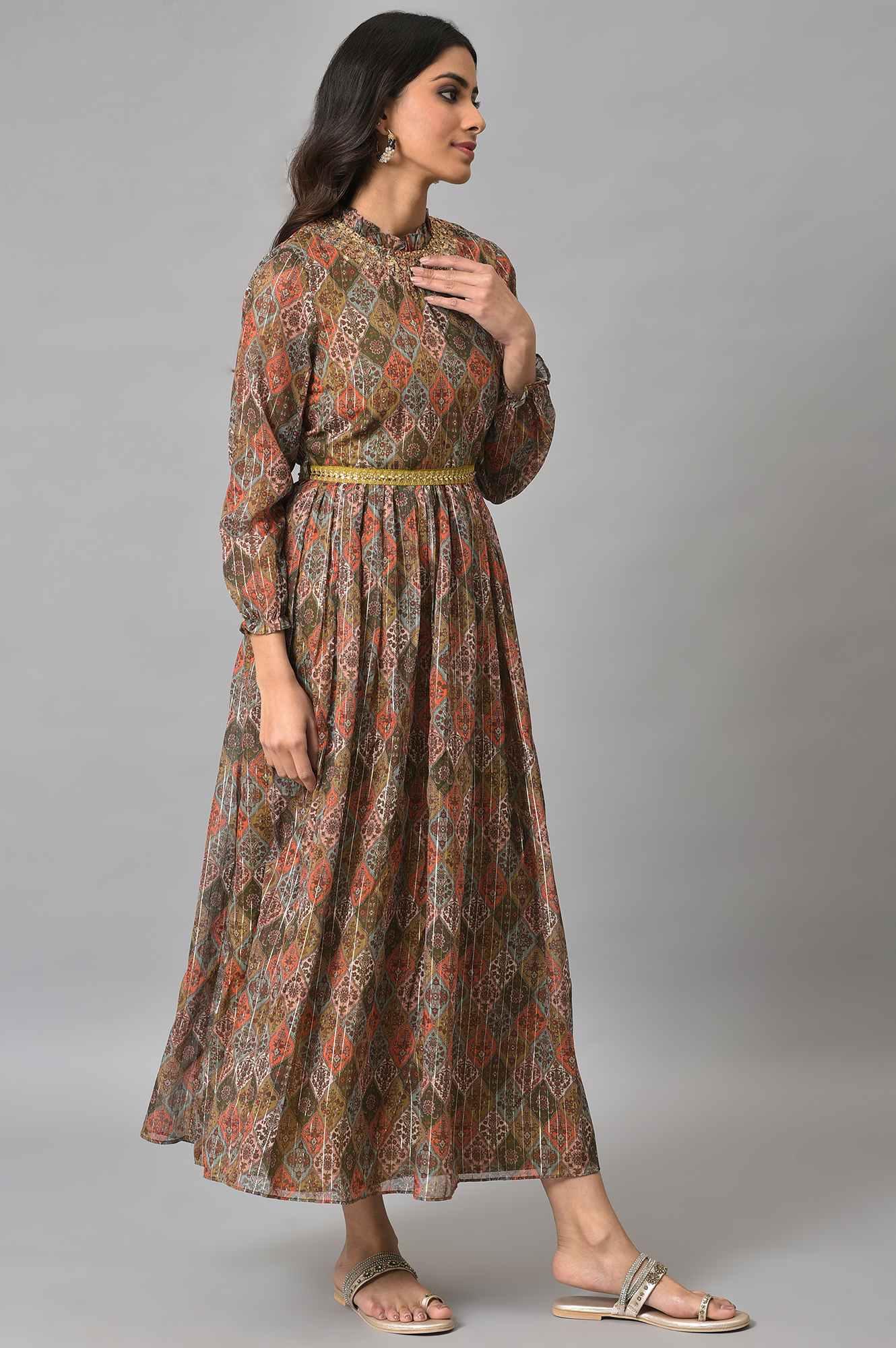 Dark Yellow Victorian Dress - wforwoman