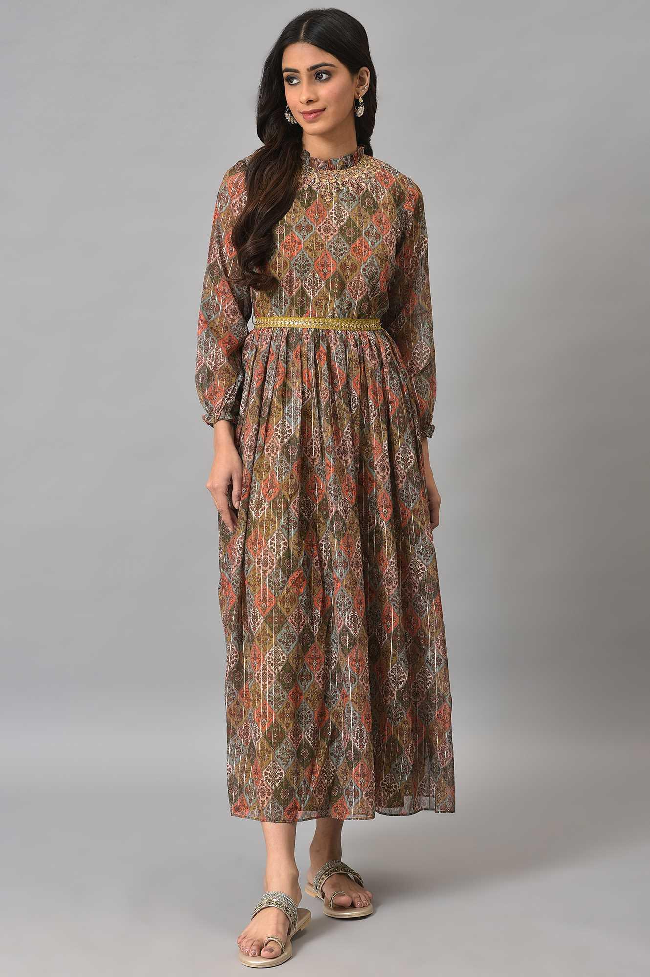 Dark Yellow Victorian Dress - wforwoman