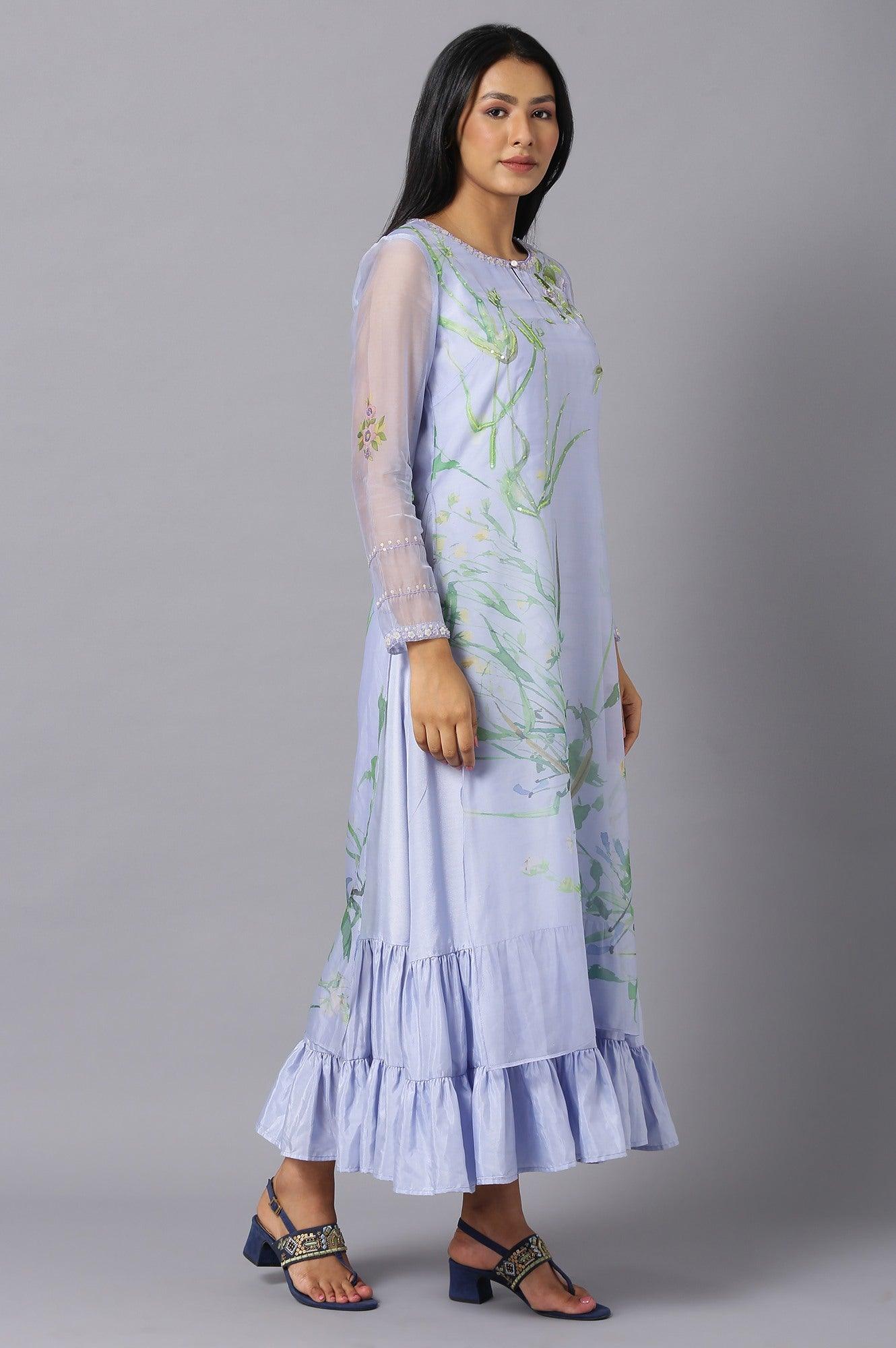 Light Purple Layered Organza Dress - wforwoman