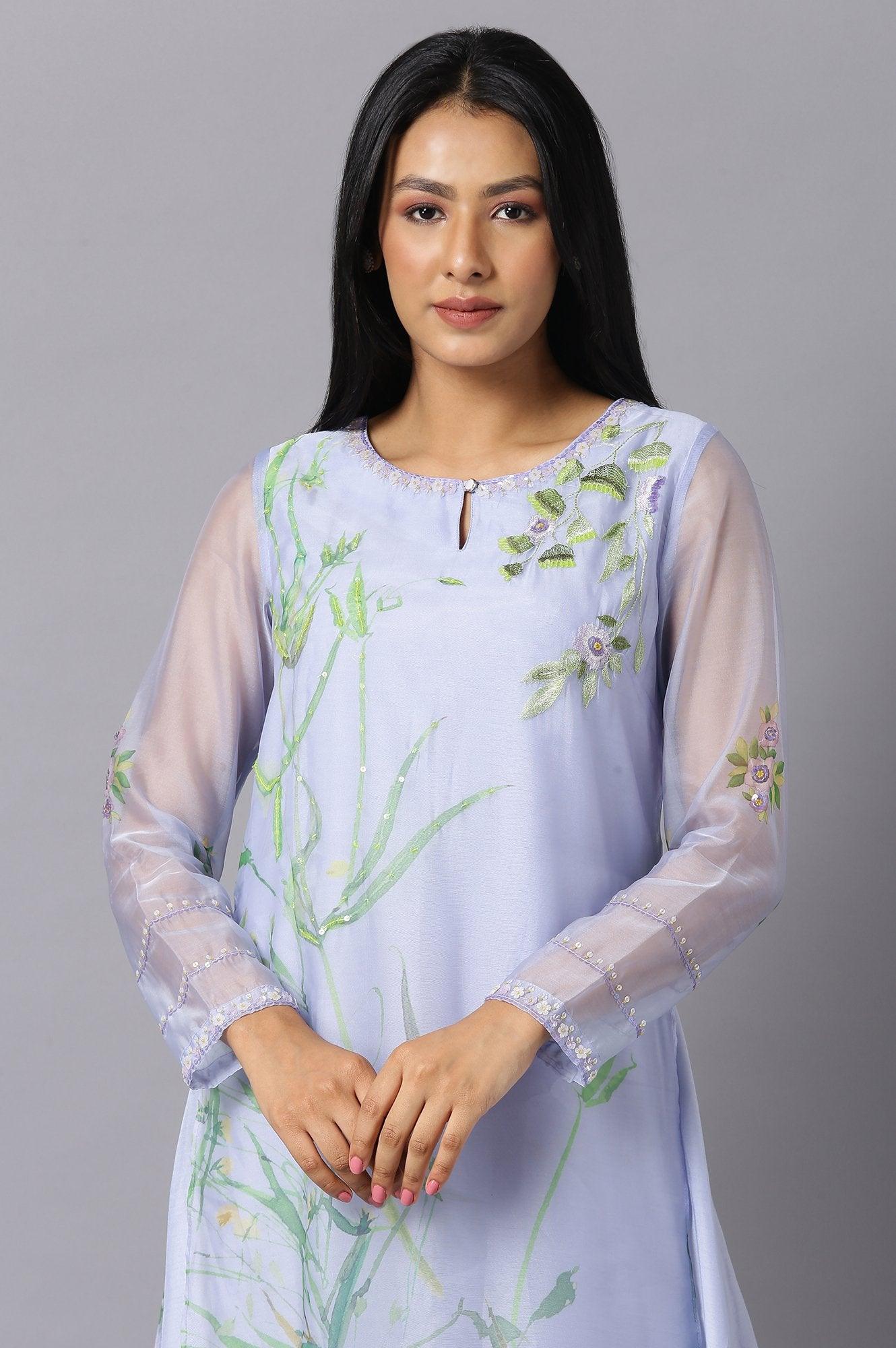 Light Purple Layered Organza Dress - wforwoman