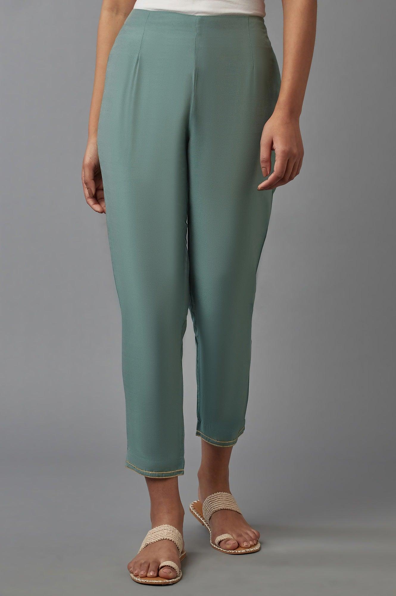 Light Green Slim Pants - wforwoman