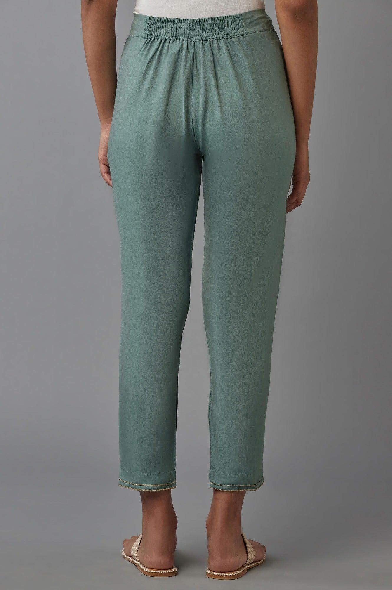 Light Green Slim Pants - wforwoman