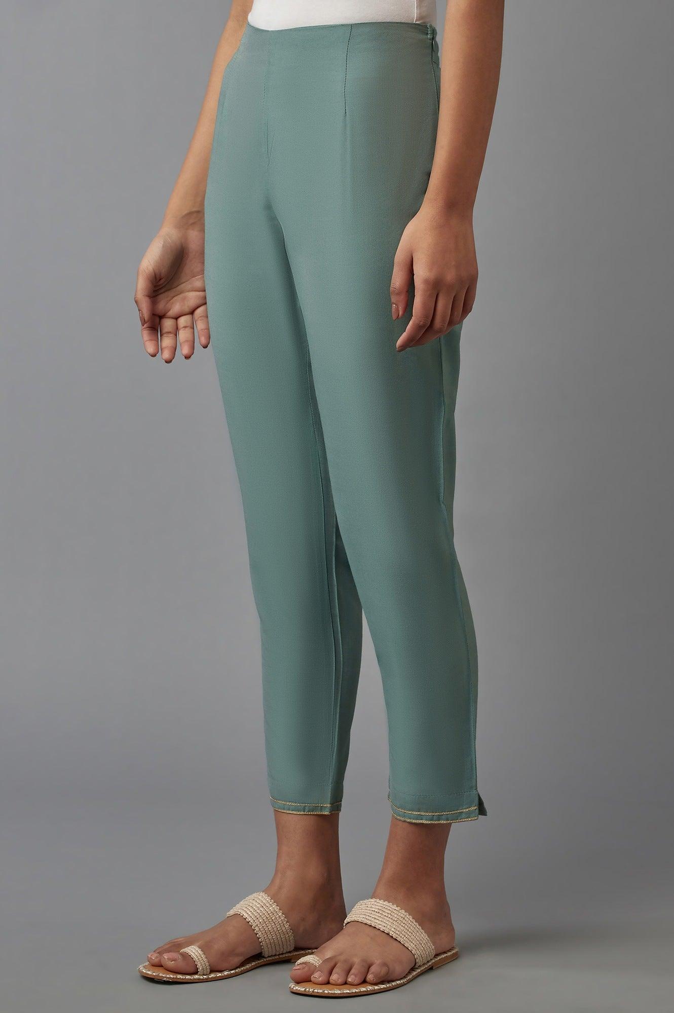 Light Green Slim Pants - wforwoman