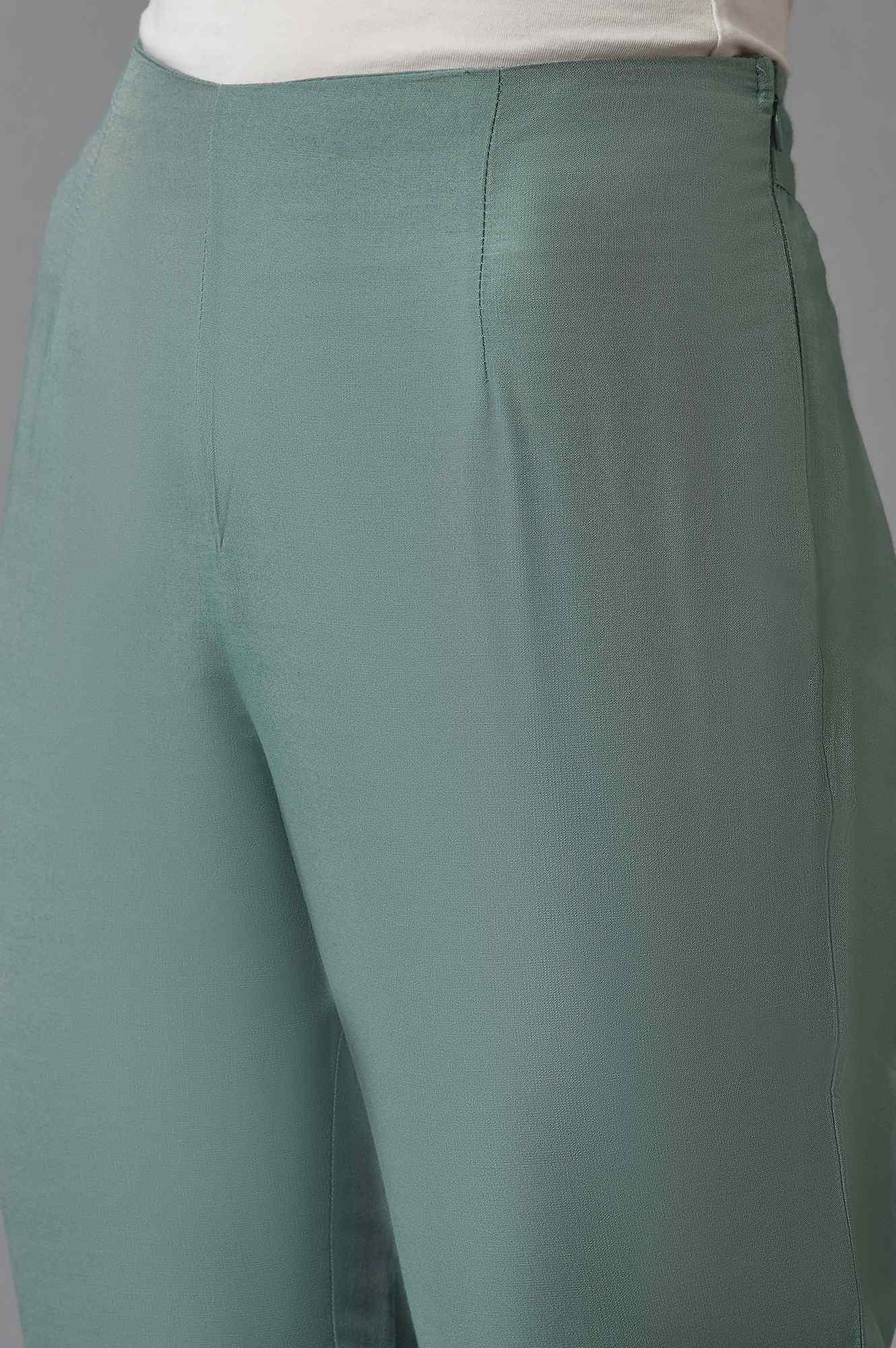 Light Green Slim Pants - wforwoman