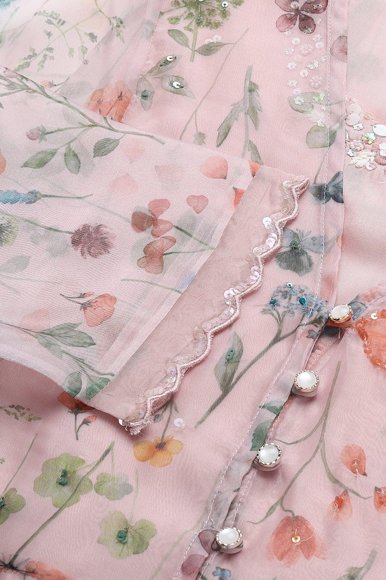 Women Pink Festive Jacket Set - wforwoman