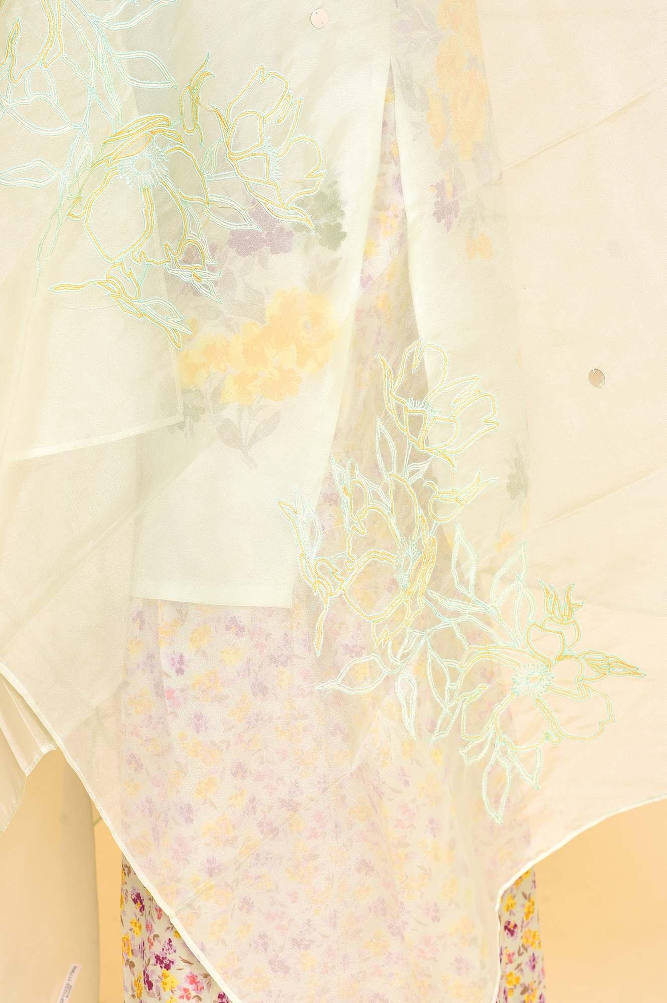 Green Printed kurta With Sharara And Dupatta - wforwoman