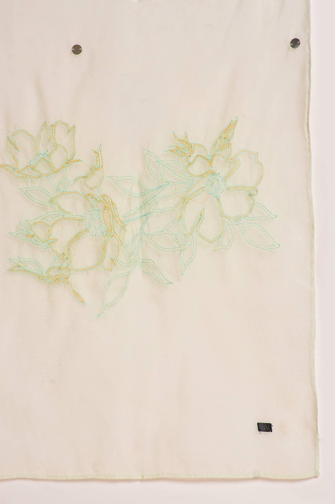 Green Printed kurta With Sharara And Dupatta - wforwoman