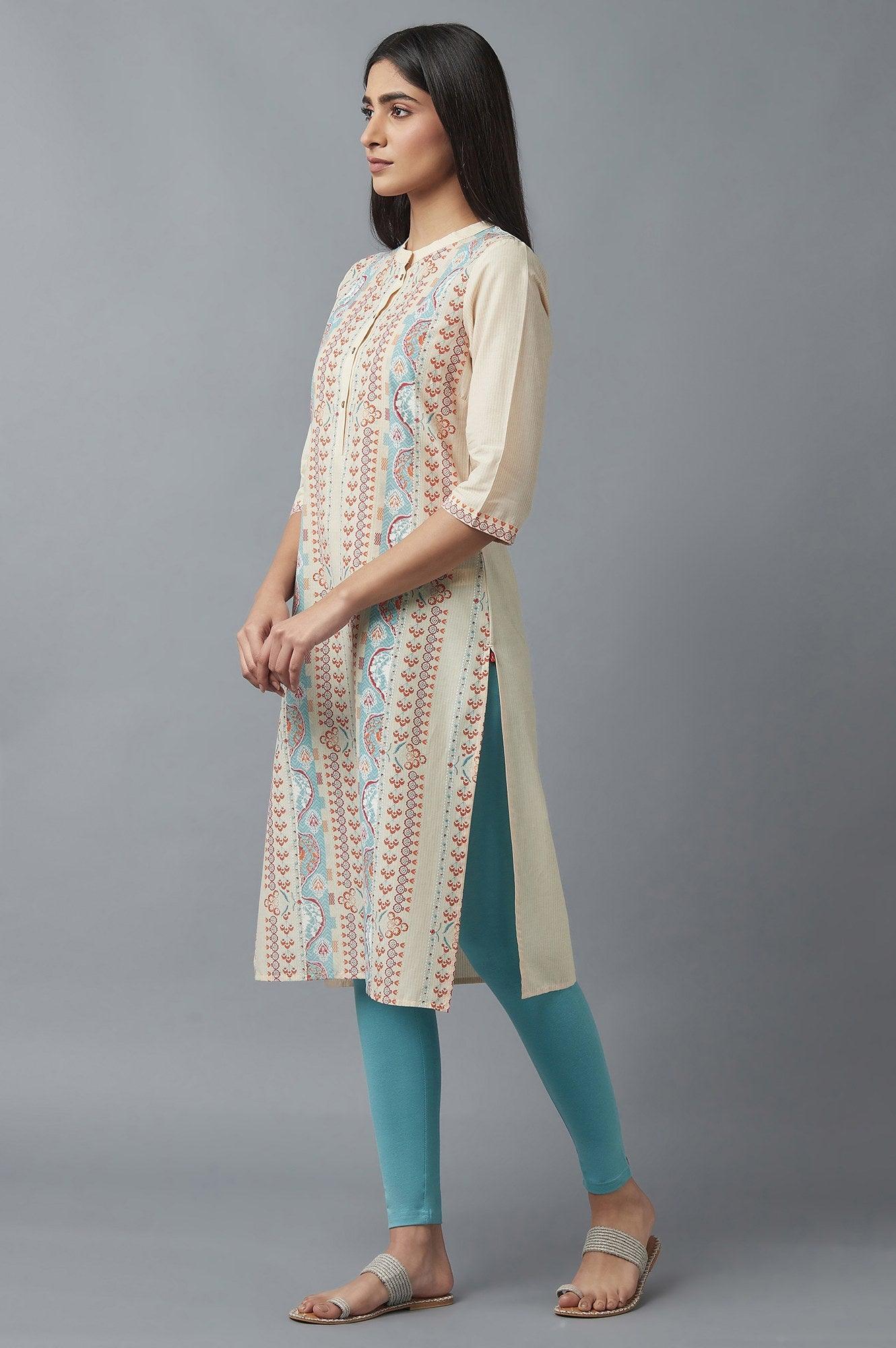 Soft Multicoloured Floral Print kurta - wforwoman