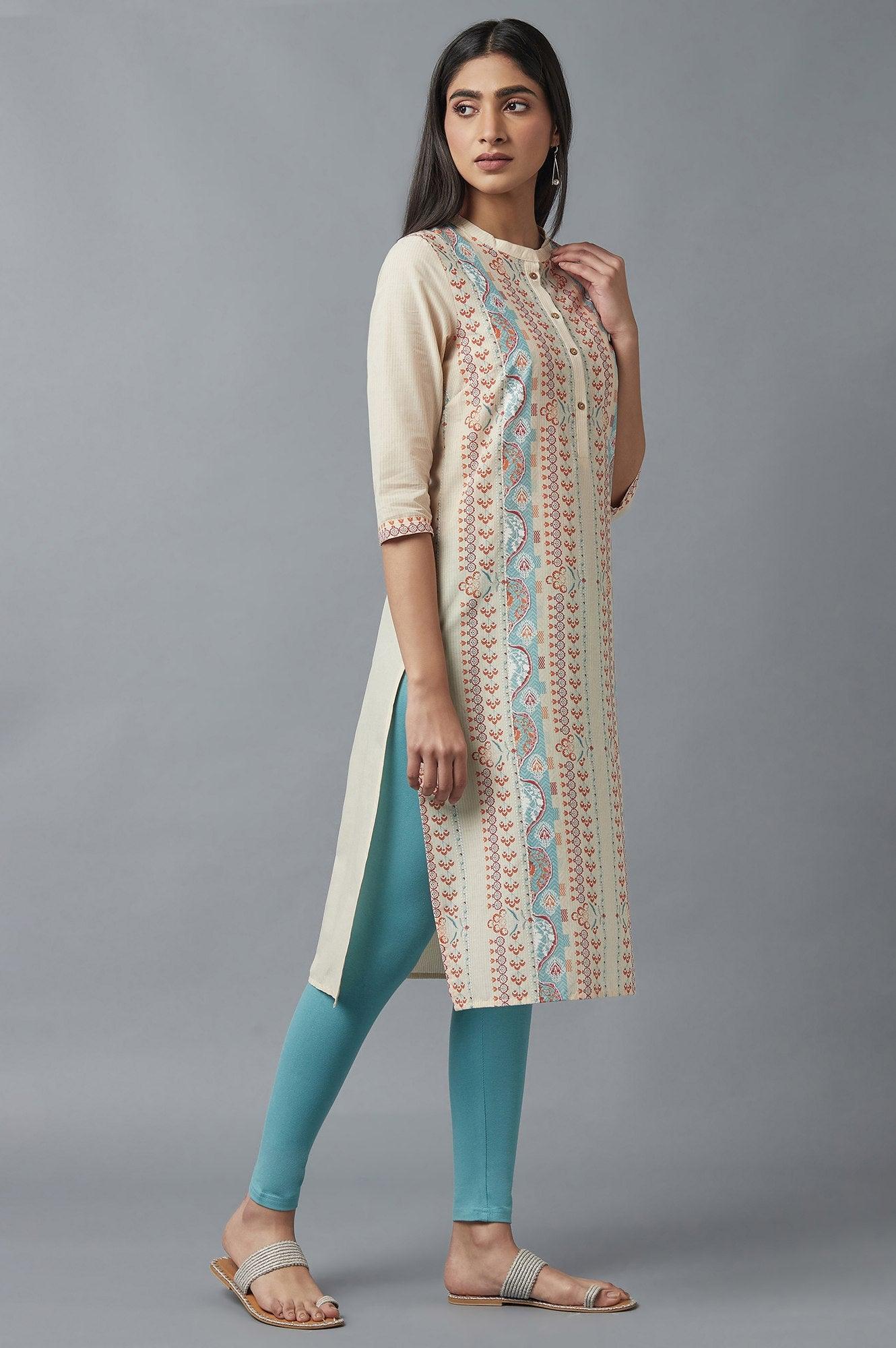 Soft Multicoloured Floral Print kurta - wforwoman