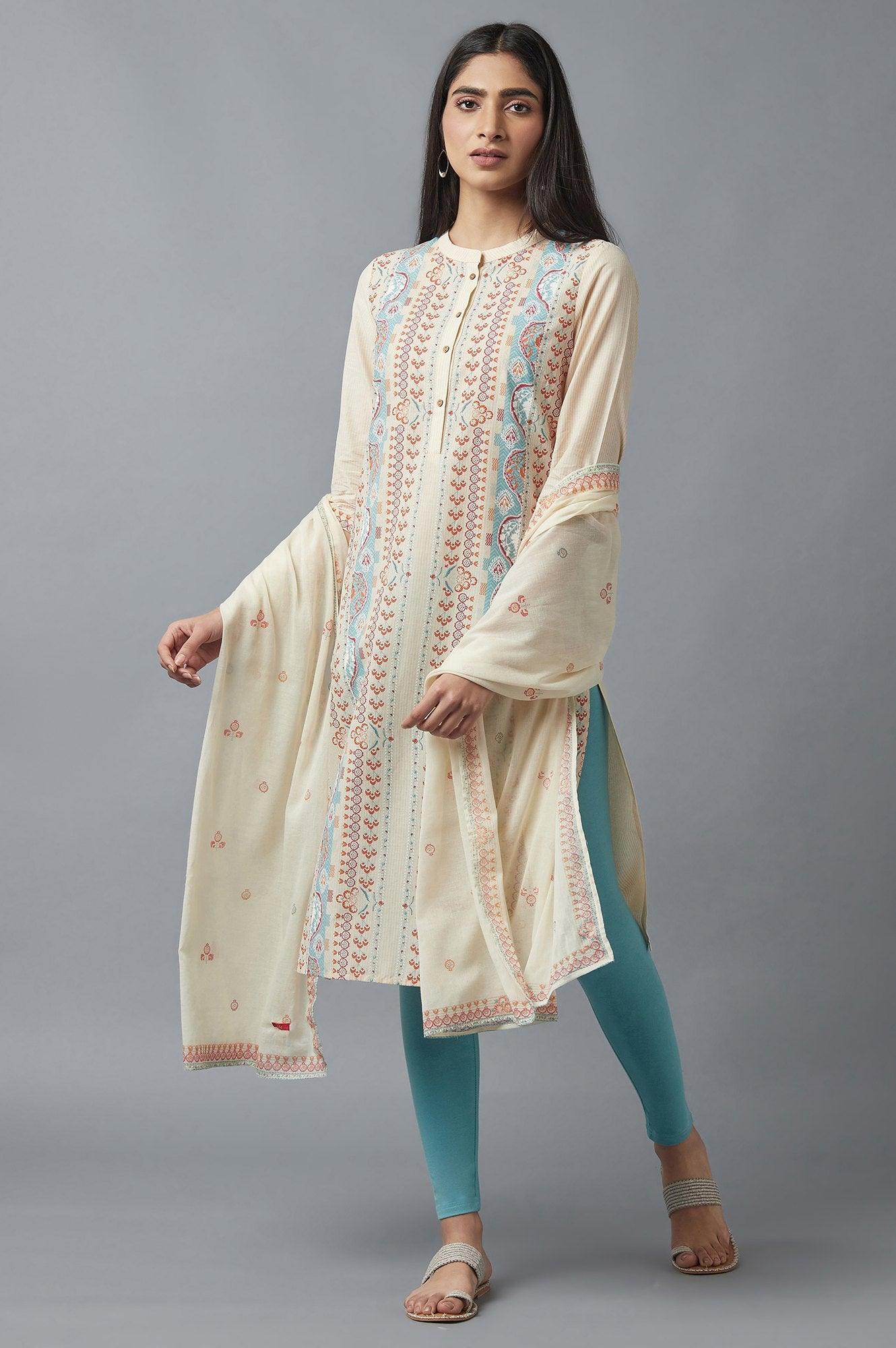 Soft Multicoloured Floral Print kurta - wforwoman