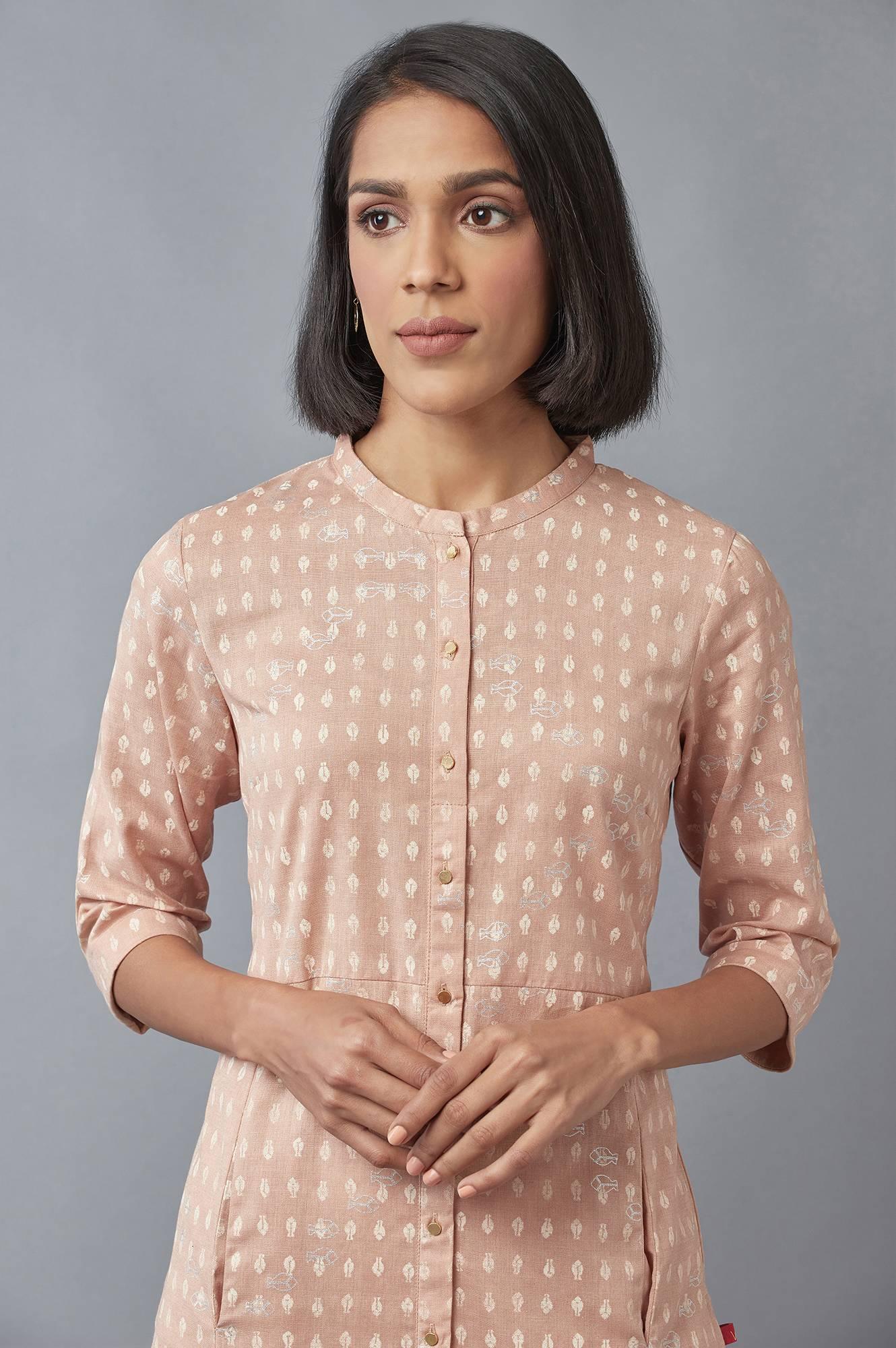 Rosedust Pink Printed kurta - wforwoman