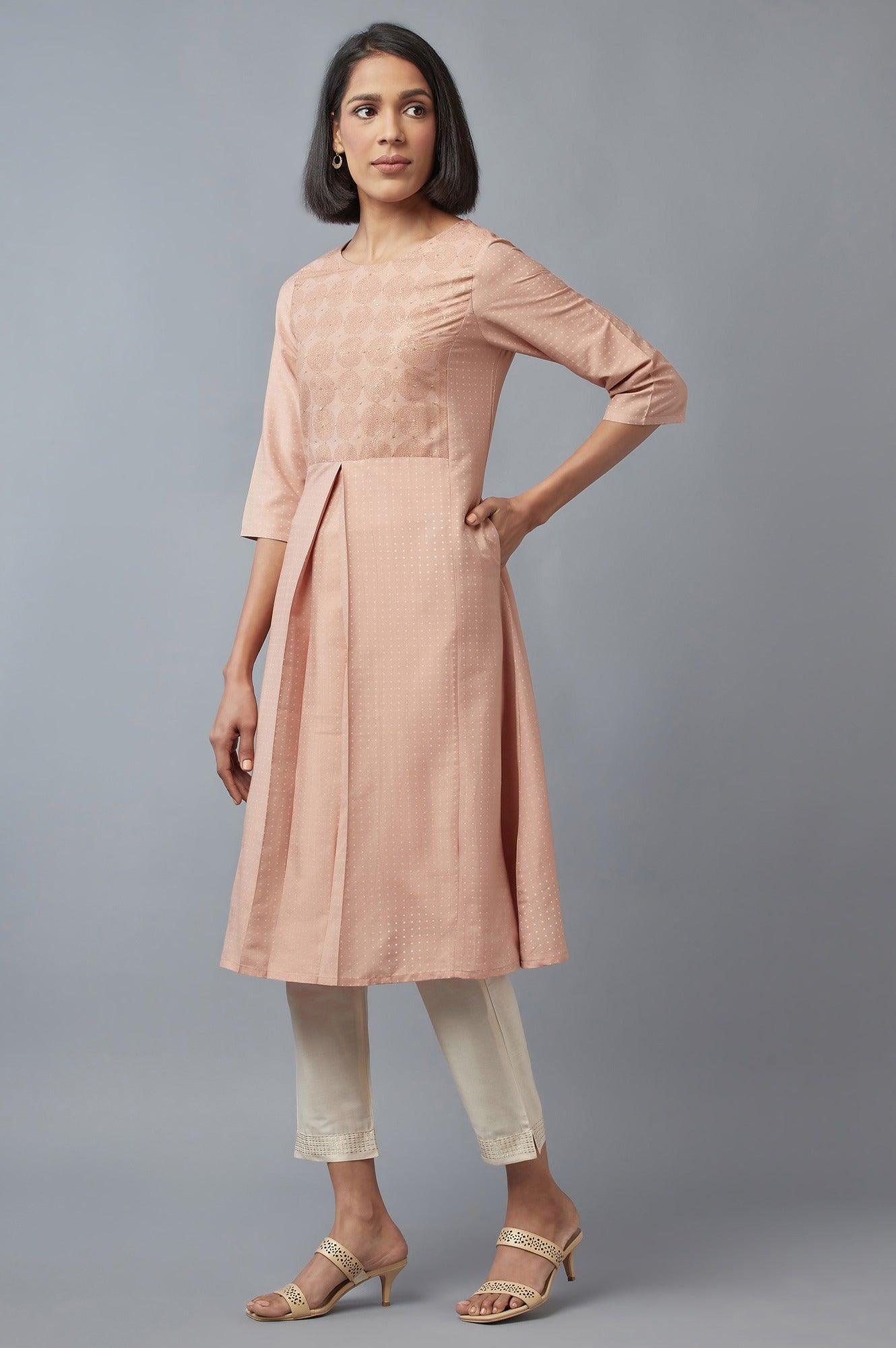 Tuscany Pink A-line kurta - wforwoman