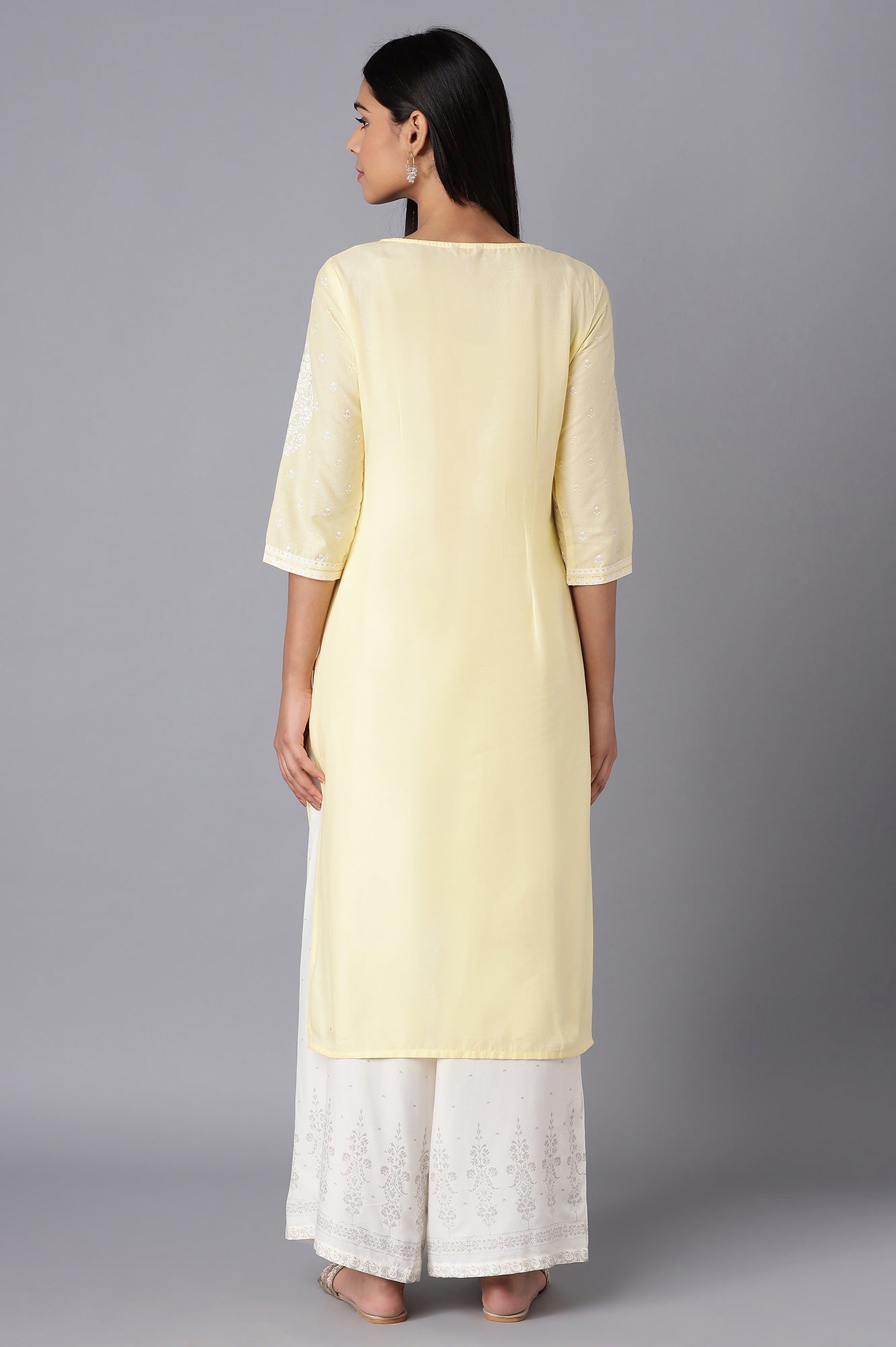 Yellow Printed kurta