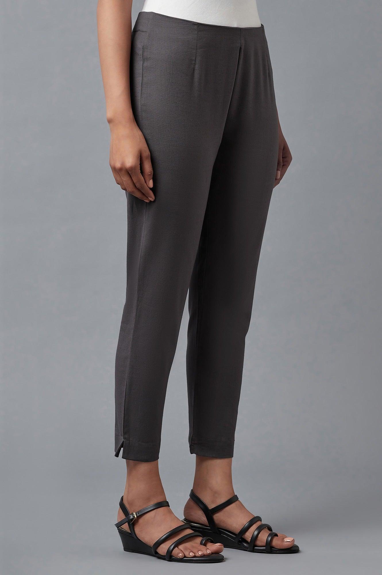 Charcoal Grey Slim Pants - wforwoman