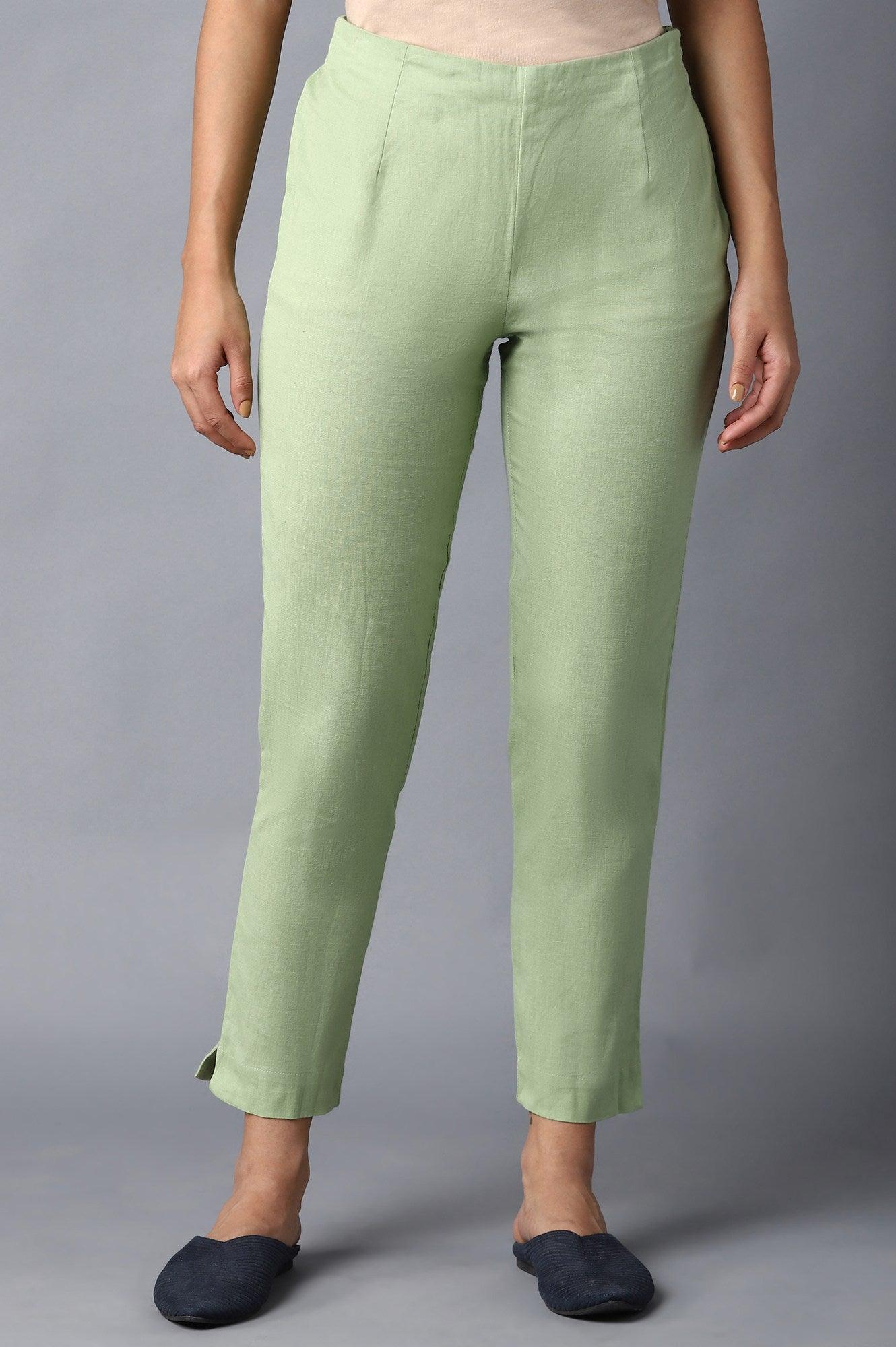 Spring Green Slim Pants - wforwoman