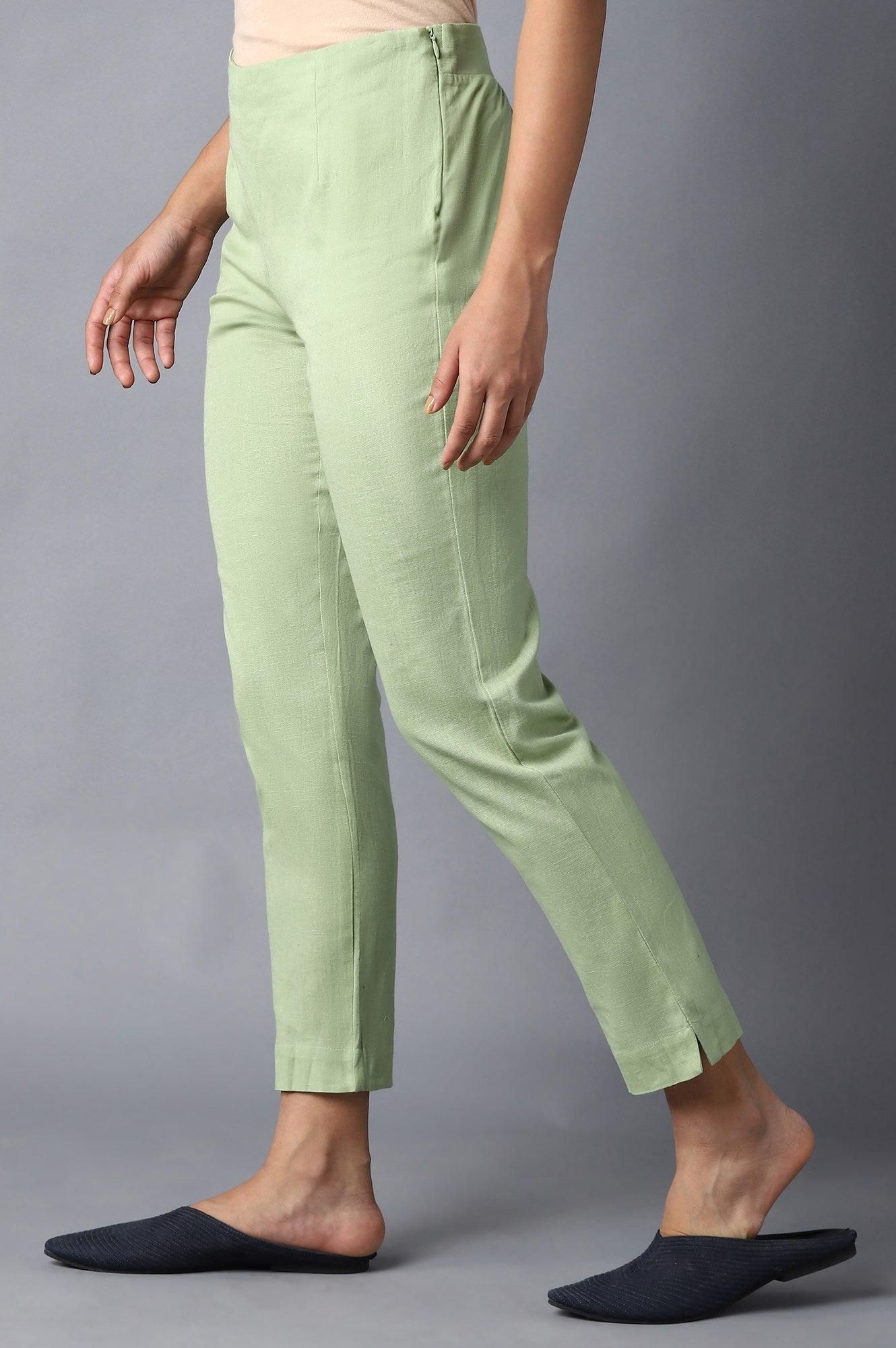 Spring Green Slim Pants - wforwoman