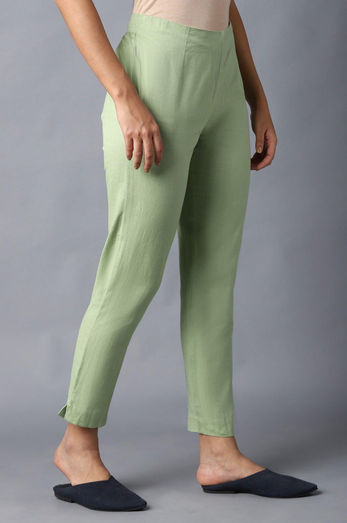 Spring Green Slim Pants - wforwoman