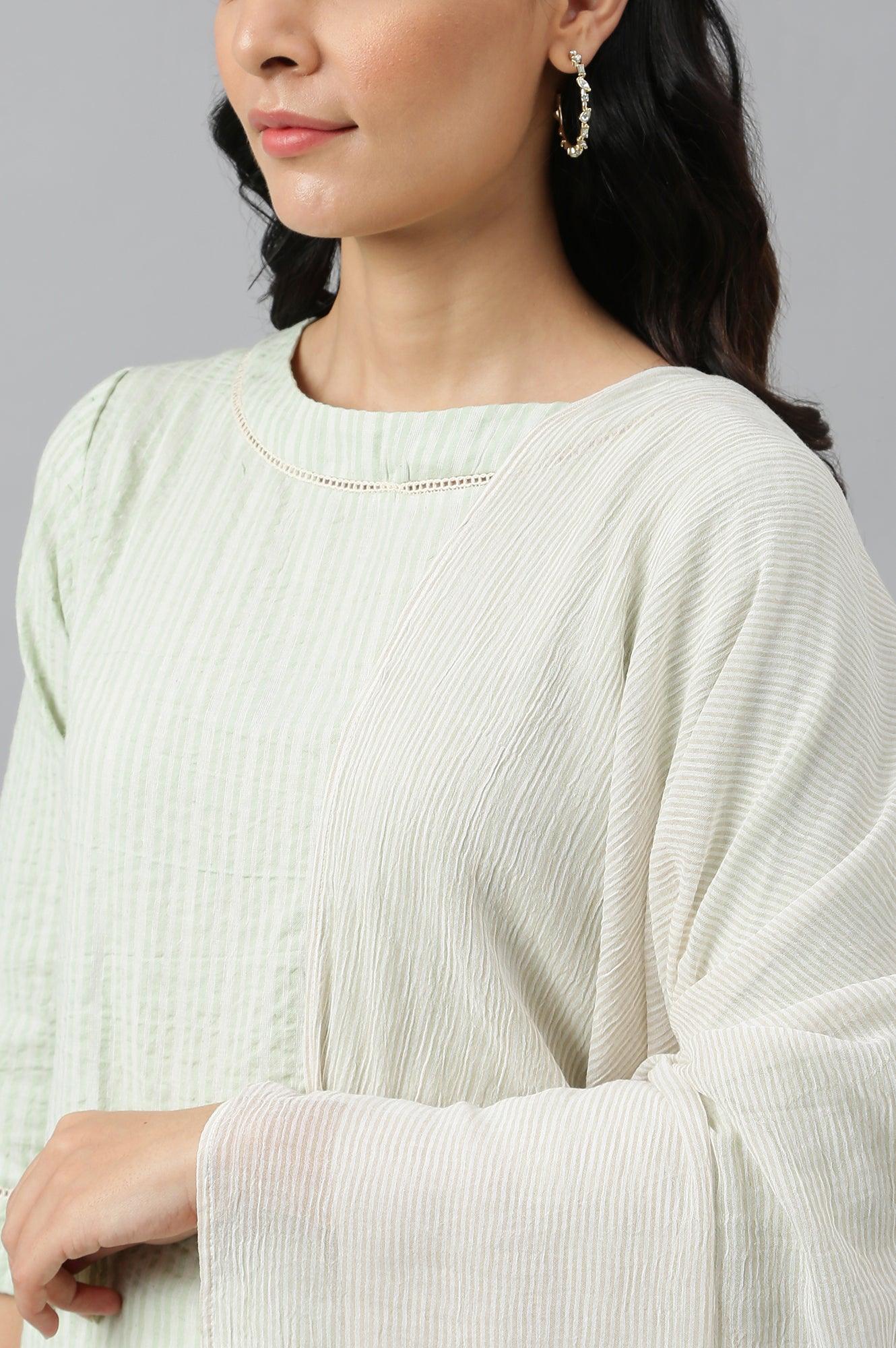 Pistachio Green kurta, Embroidered Slim Pants And Dupatta Set - wforwoman