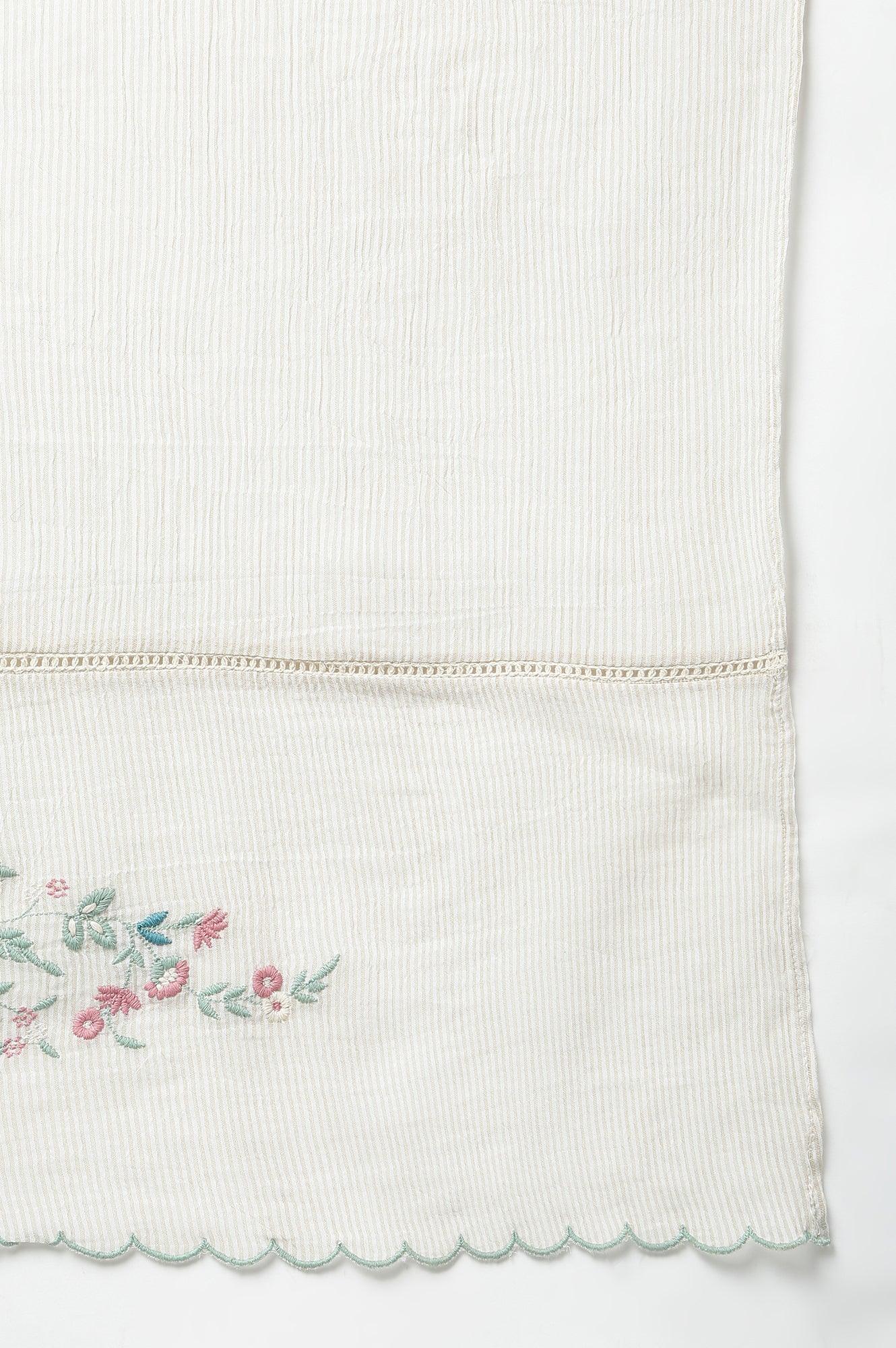 Pistachio Green kurta, Embroidered Slim Pants And Dupatta Set - wforwoman